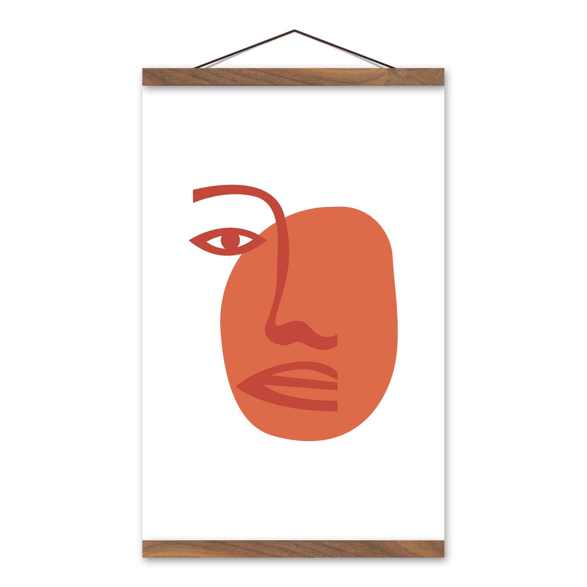 Abstract Figure 12" x 18" Teak Hanging Canvas