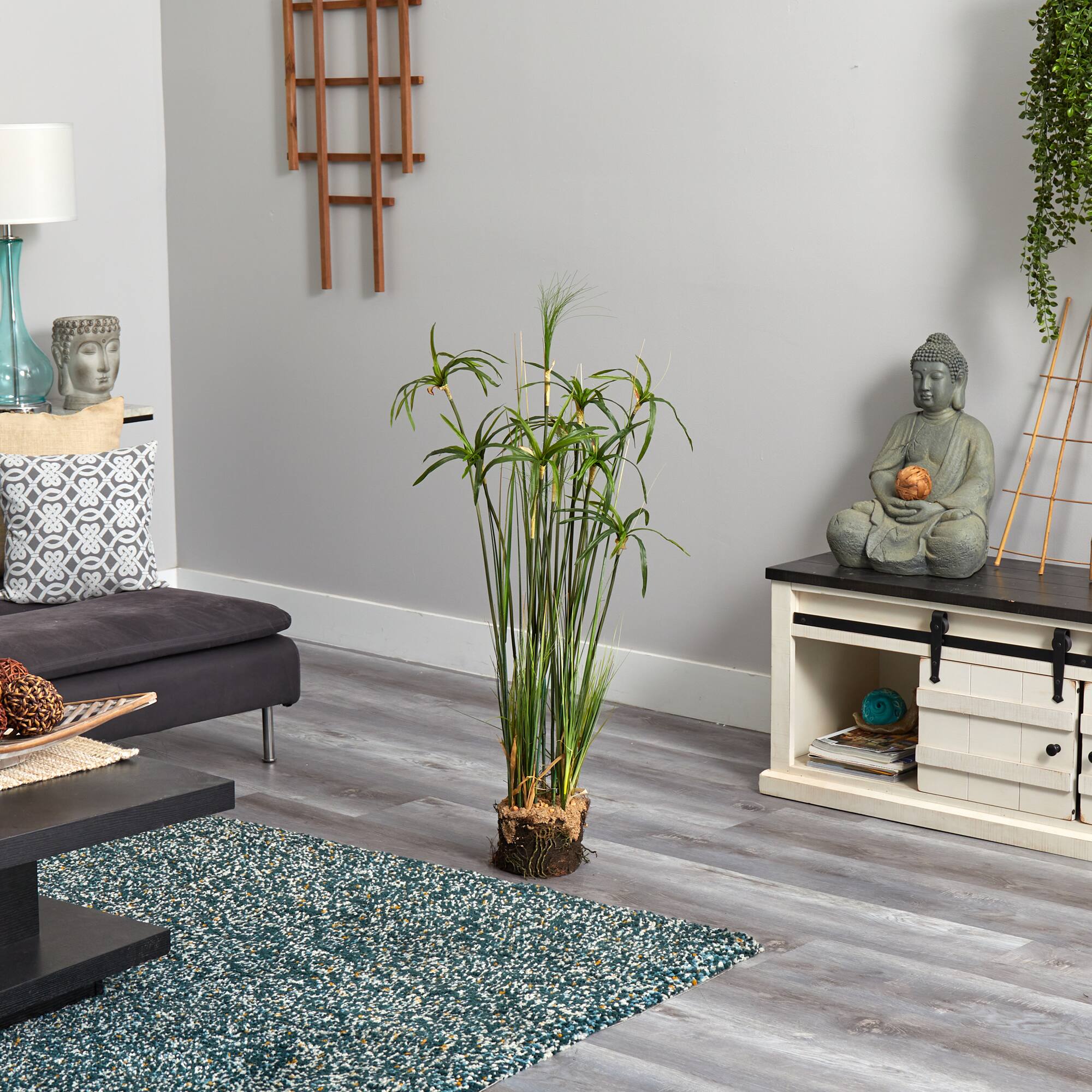 4ft. Papyrus Plant With Faux Soil Arrangement