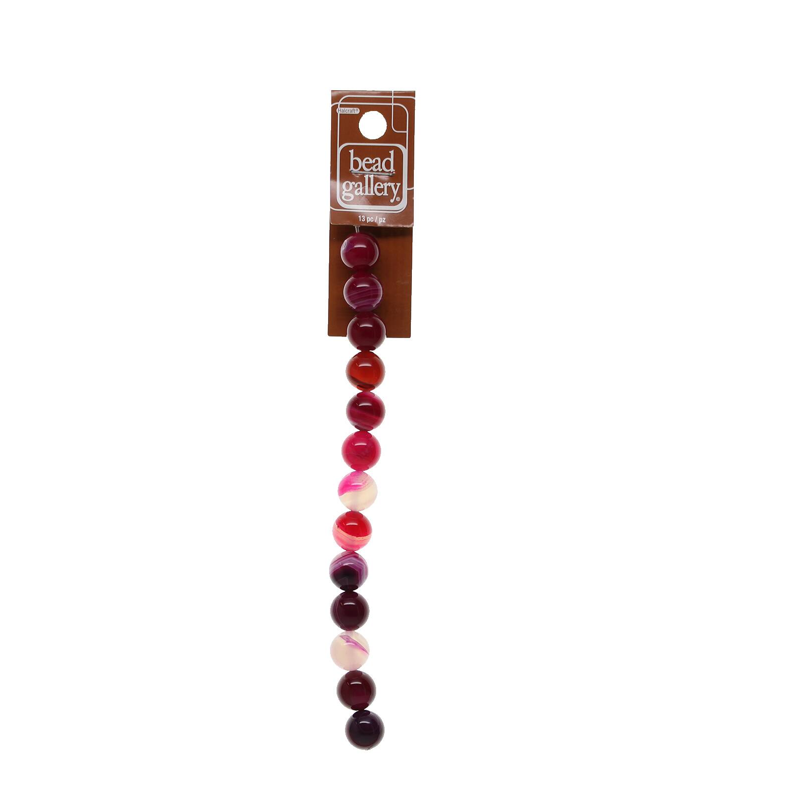 12 Pack: Pink Dyed Agate Round Beads, 12mm by Bead Landing™
