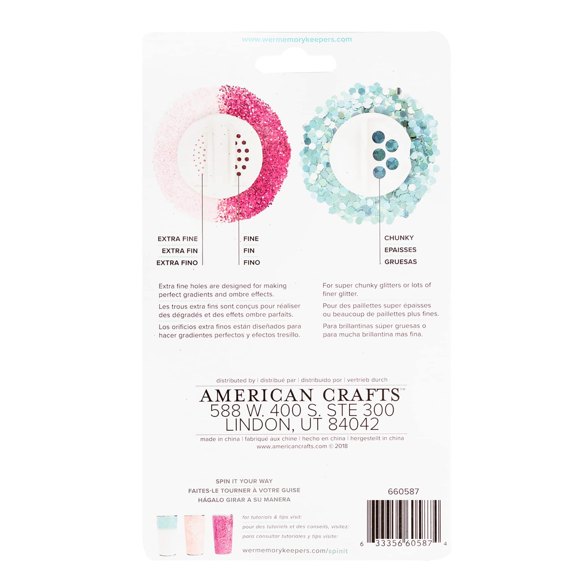 We R Memory Keepers® Spin It™ Glitter Bottles 2/Pkg-Empty