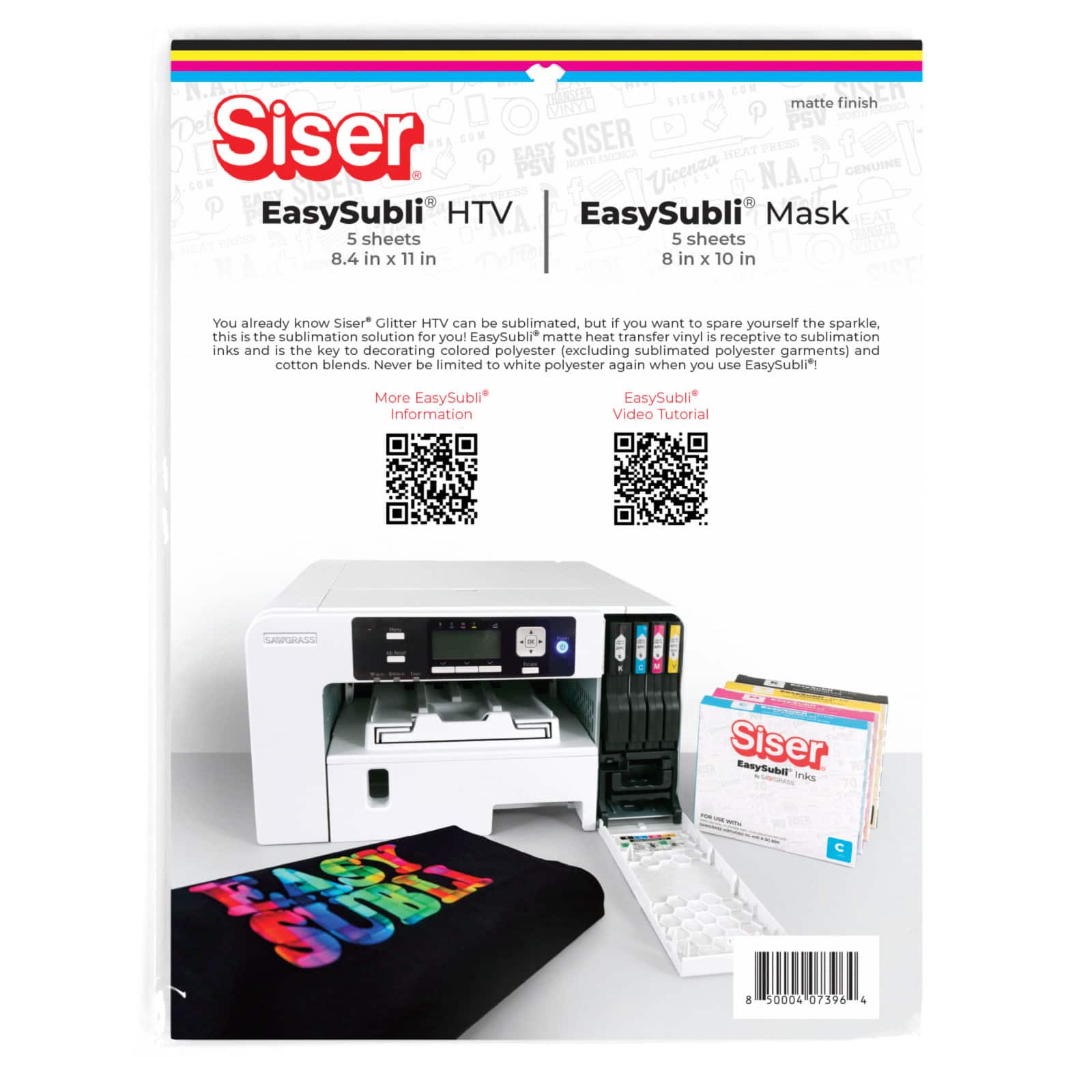 Siser® Easysubli® HTV Heat Transfer Vinyl & Mask, 10 Sheets