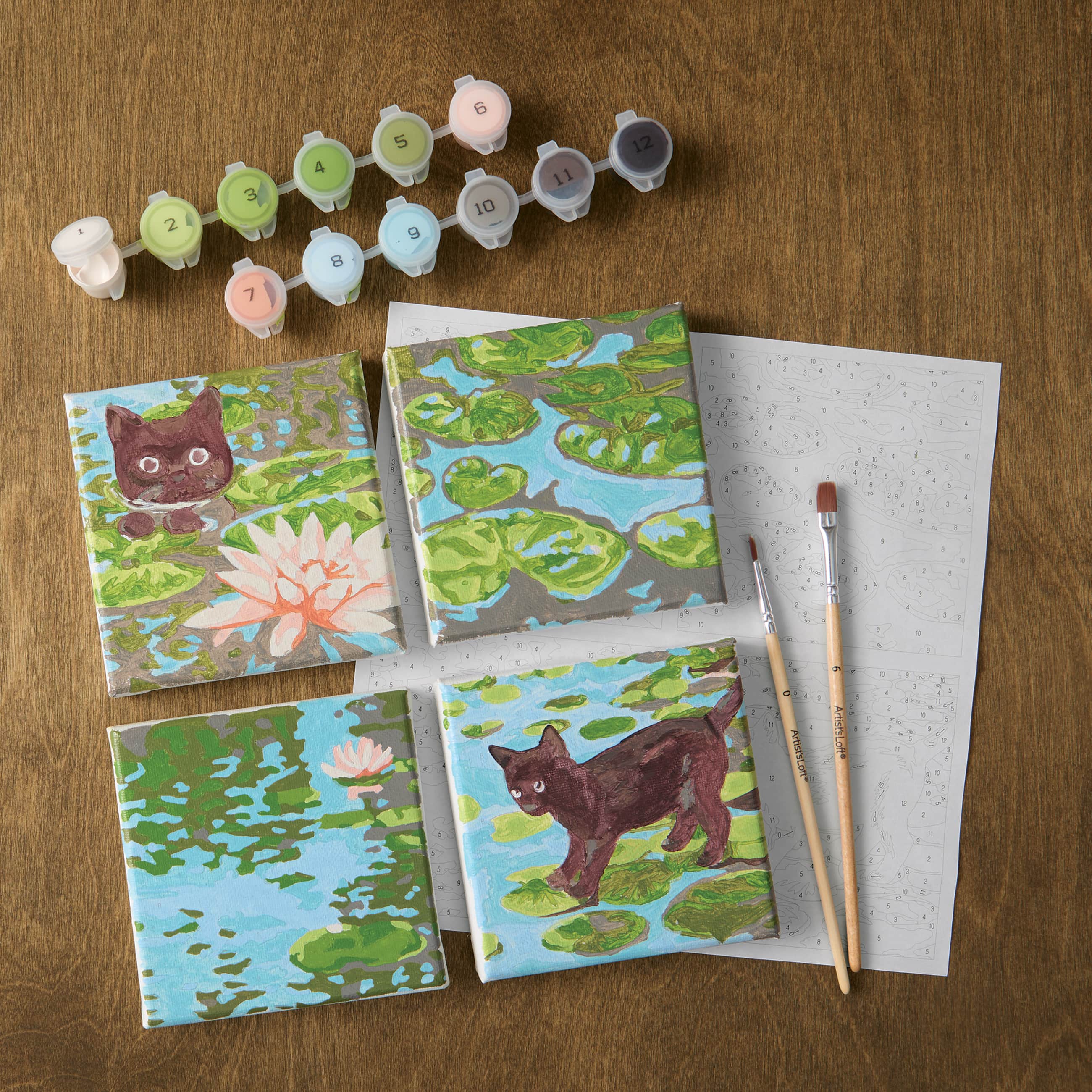 Cat in Pond Paint-by-Number Gallery Mini Kit by Artist's Loft®
