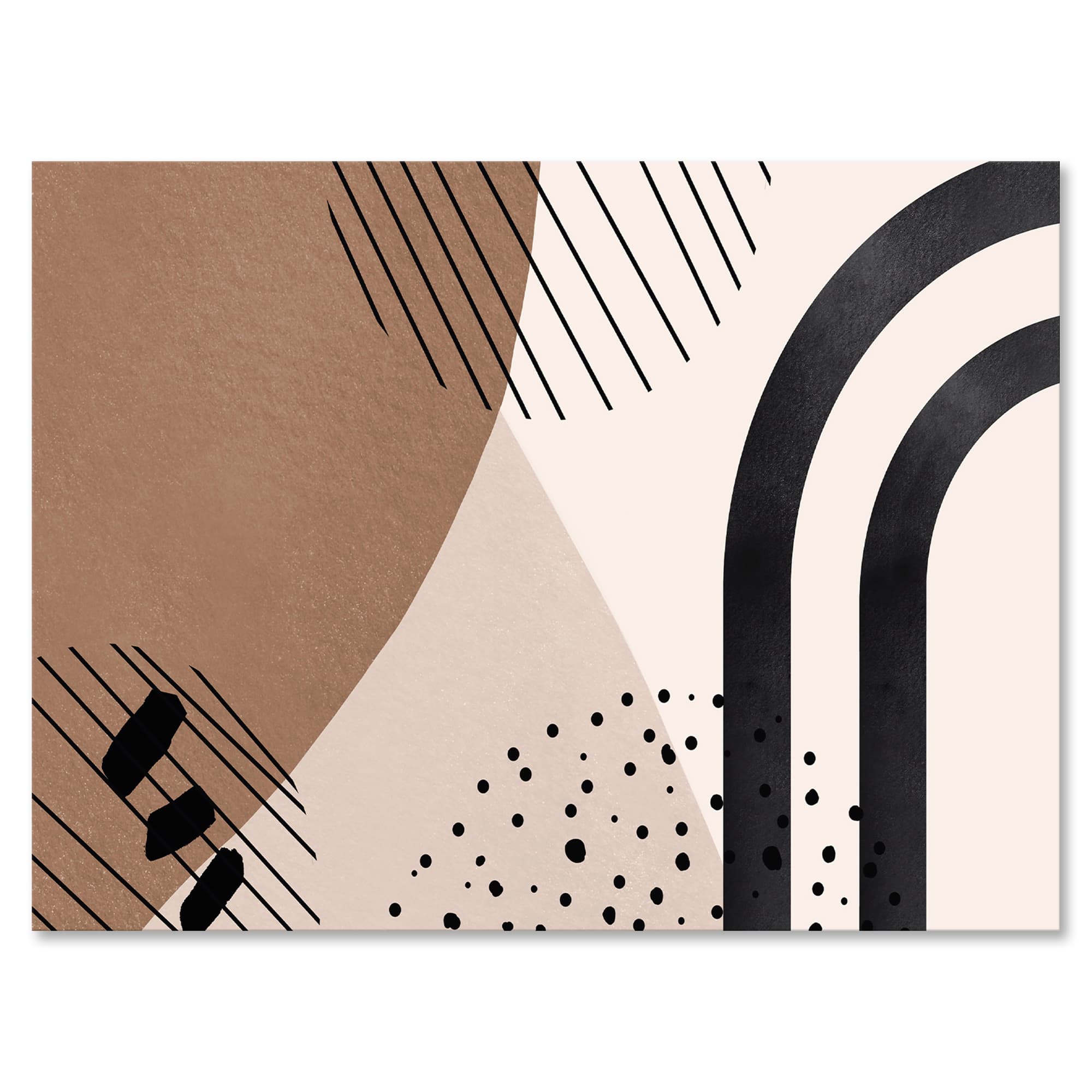 Designart - Abstract Shapes in Terracotta and Ivory Shapes I - Modern Canvas Wall Art Print