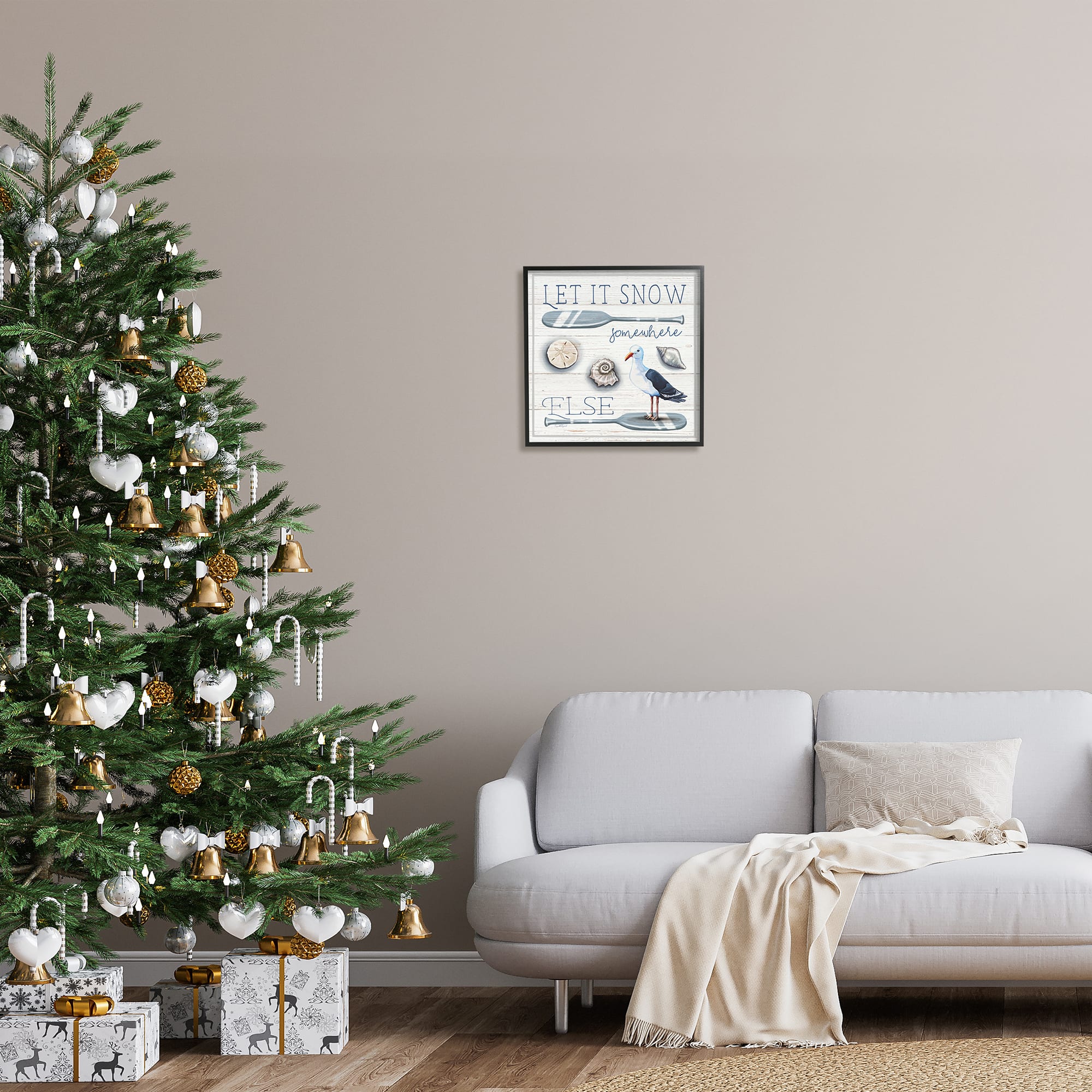 Stupell Industries Let It Snow Somewhere Else Phrase Framed Giclee Art