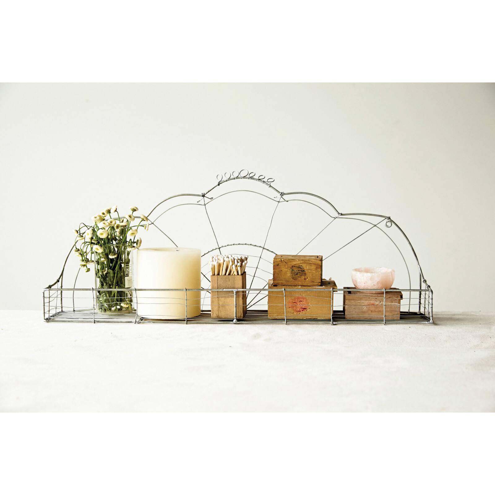 Hello Honey® 23.5" Silver Wire Scalloped Wall Shelf