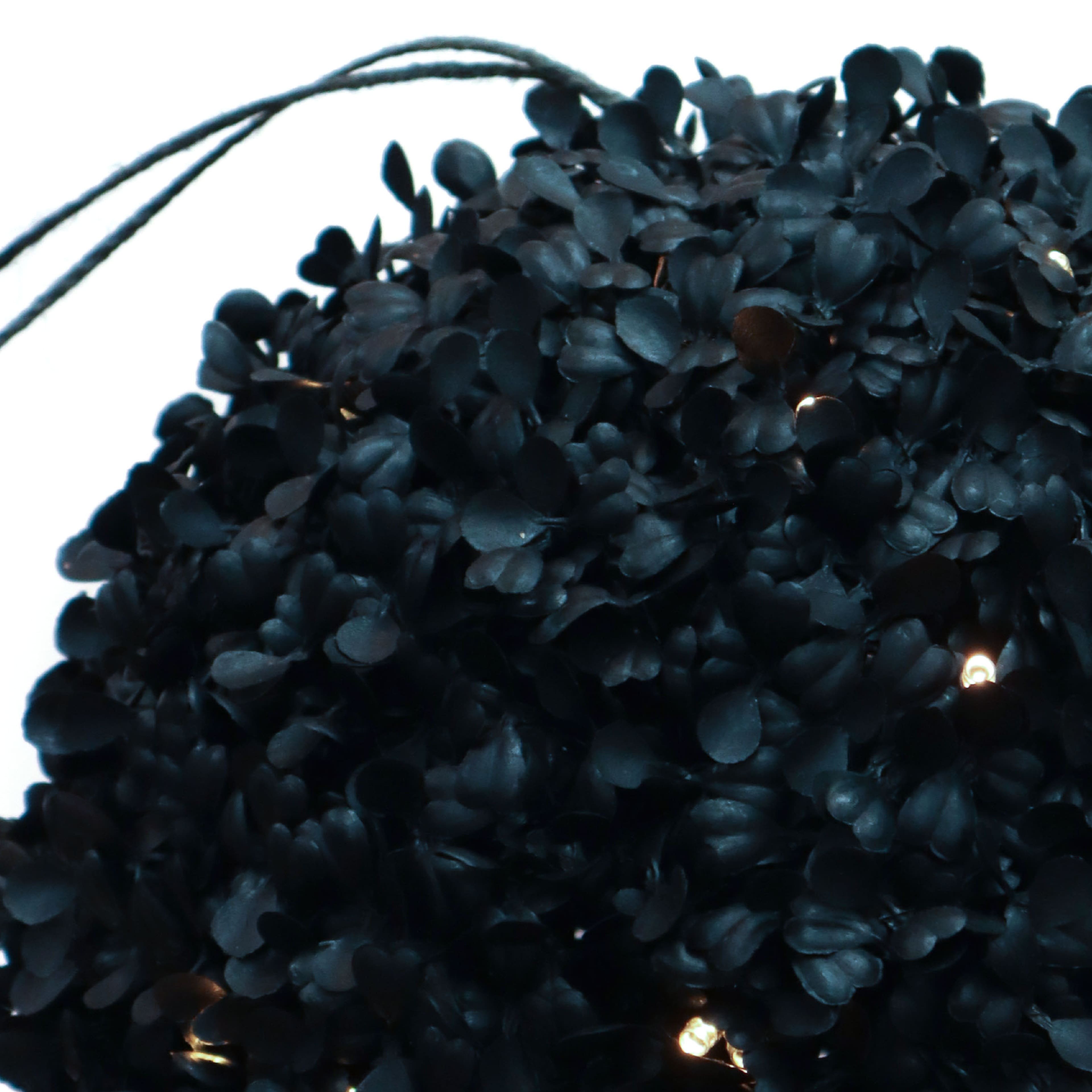 Pre-Lit Black Boxwood UV Resistant Kissing Ball by Ashland®