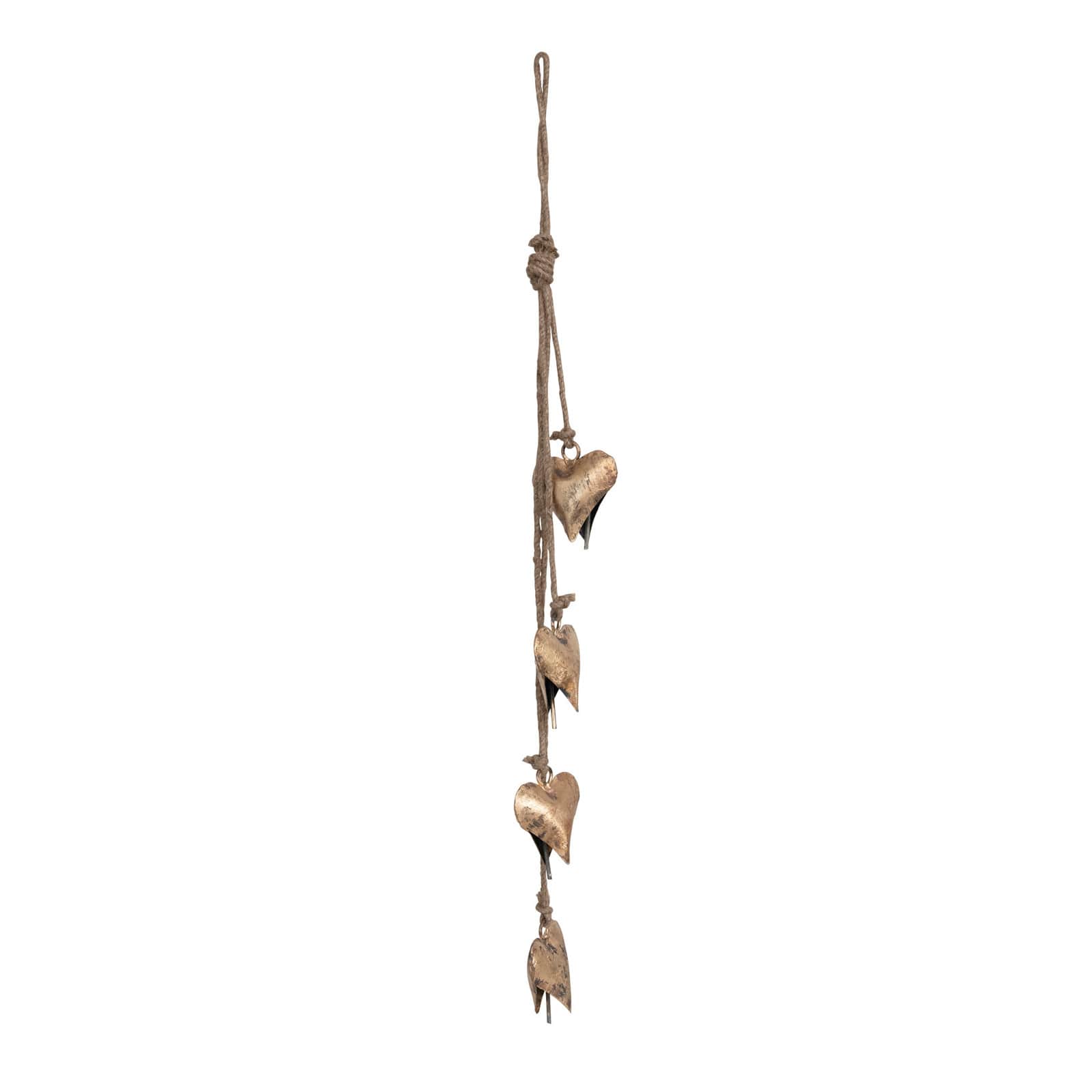 Hello Honey® 23" Metal Hearts on Jute Rope Wall Décor