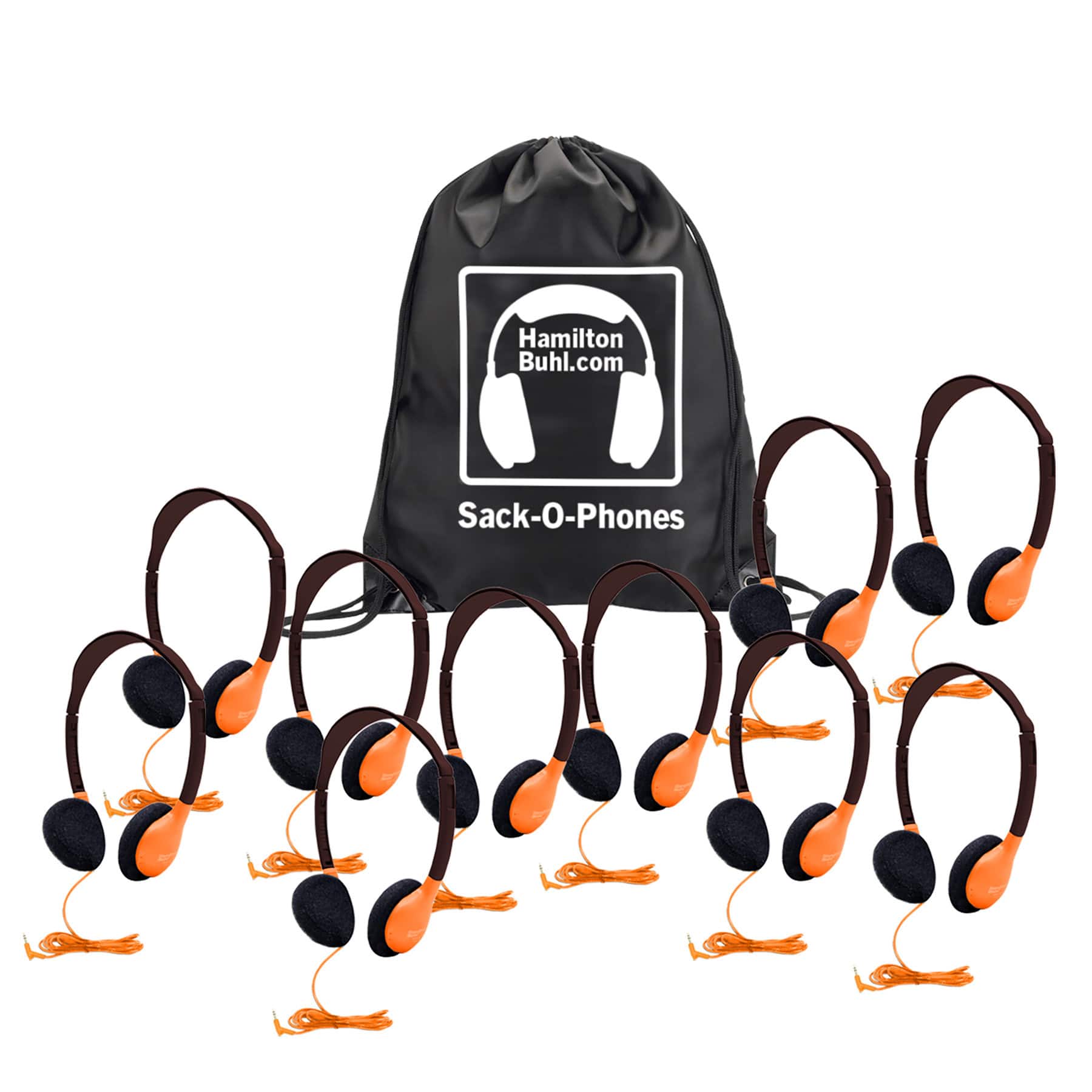 HamiltonBuhl® Sack-O-Phones 10 Piece HA2 Headphones Set