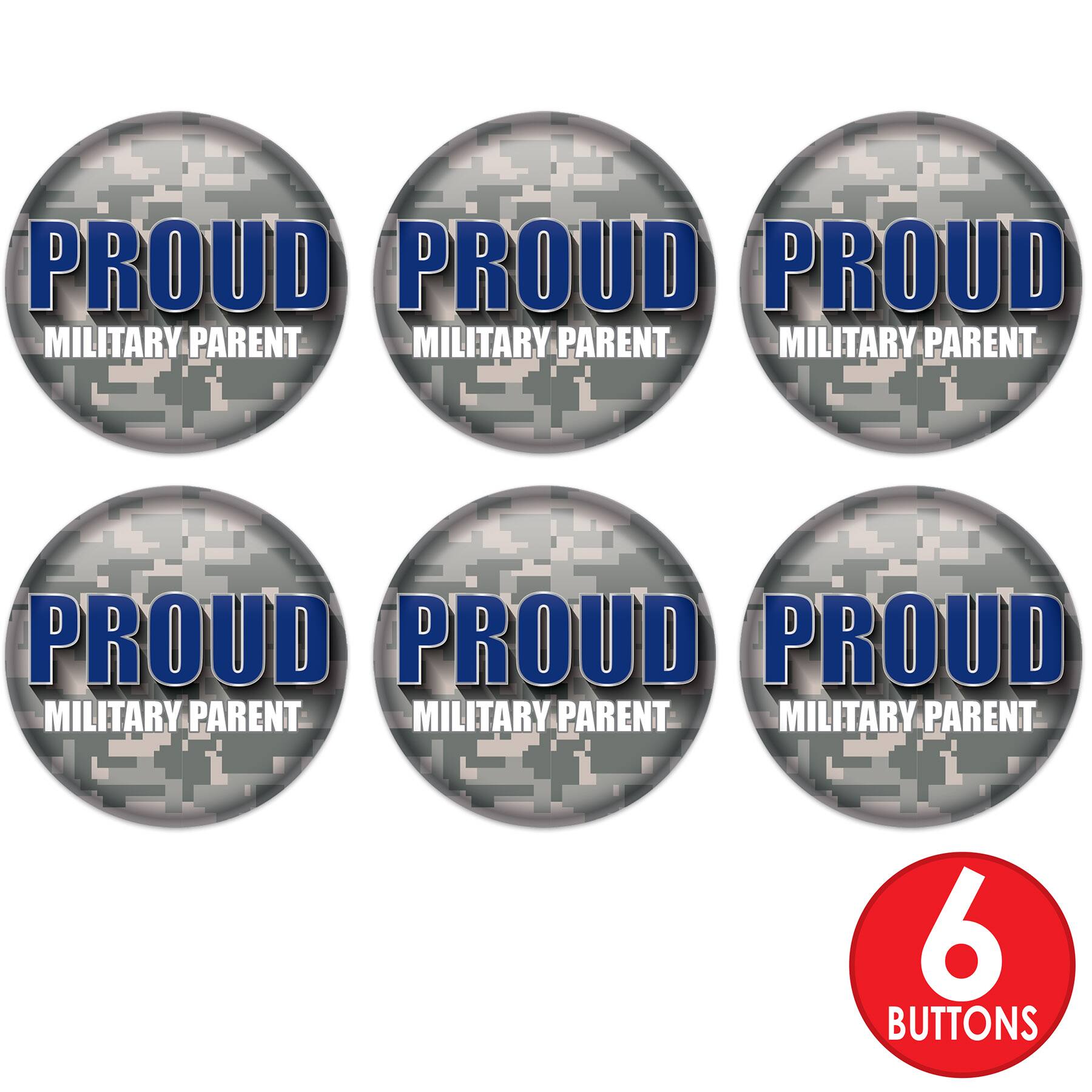 Beistle 2" Camouflage Proud Military Parent Buttons, 6ct.