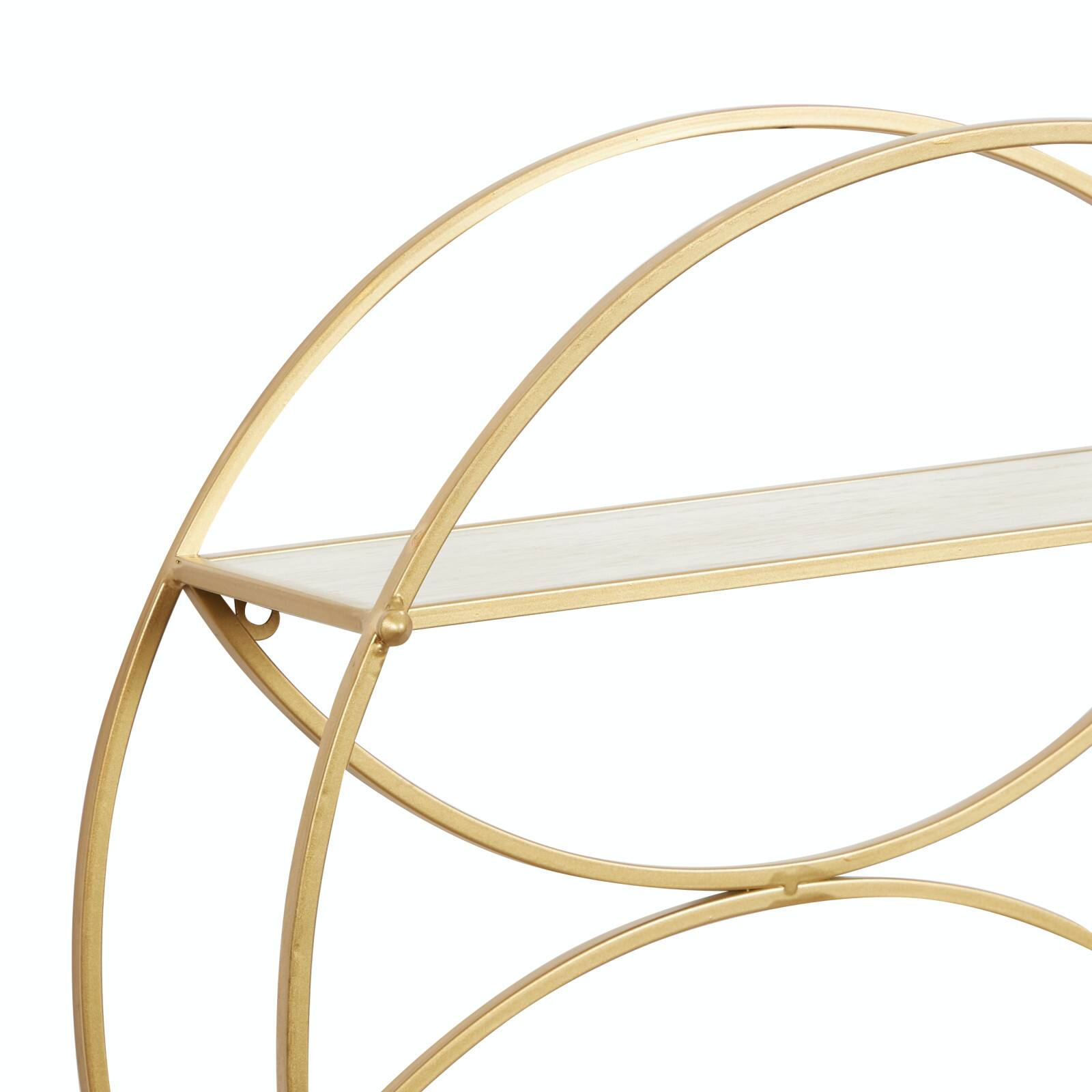 CosmoLiving by Cosmopolitan Gold Metal Contemporary Wall Shelf, 22" x 22" x 7"