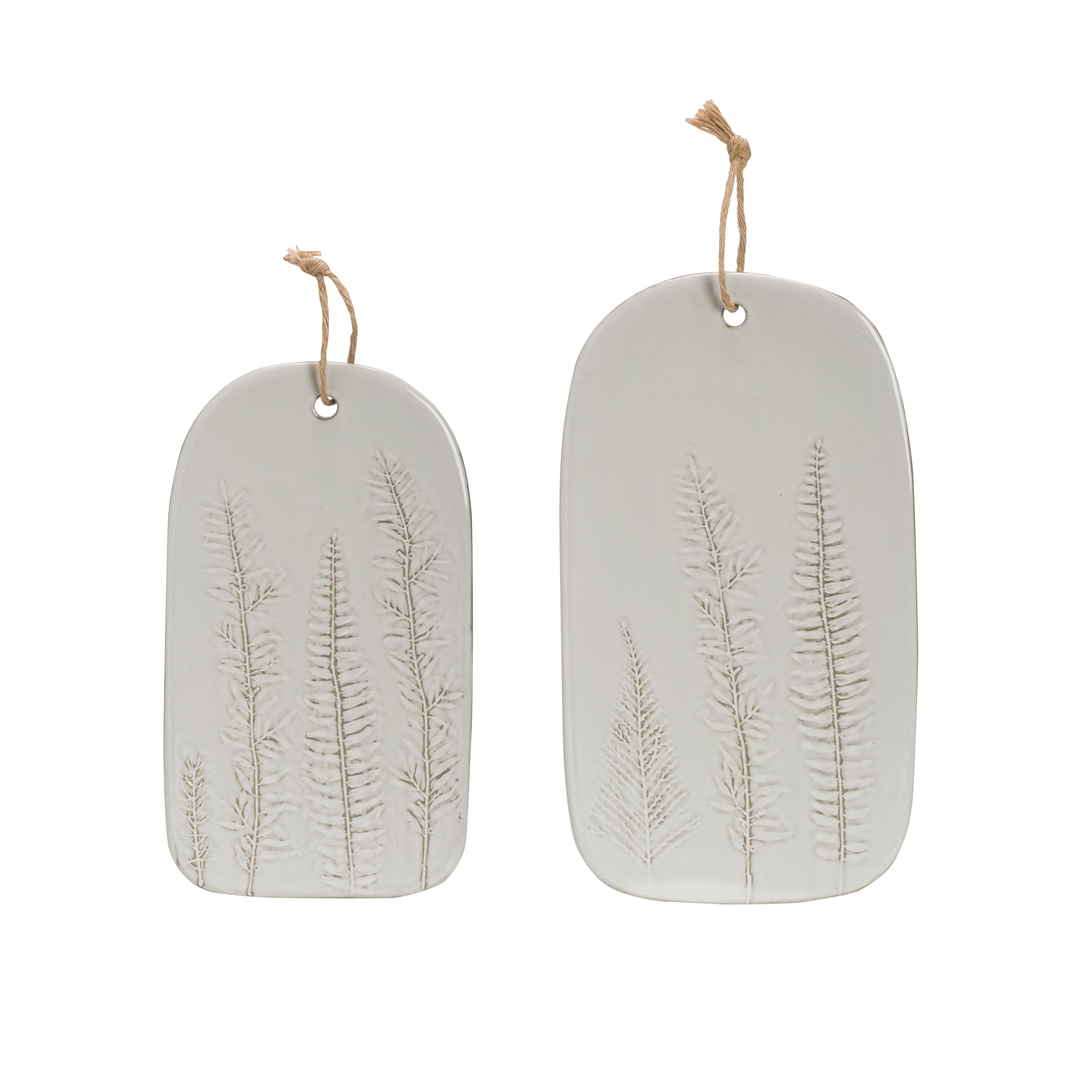 Hello Honey® Small White Porcelain Serving Tray with Fern Fronds