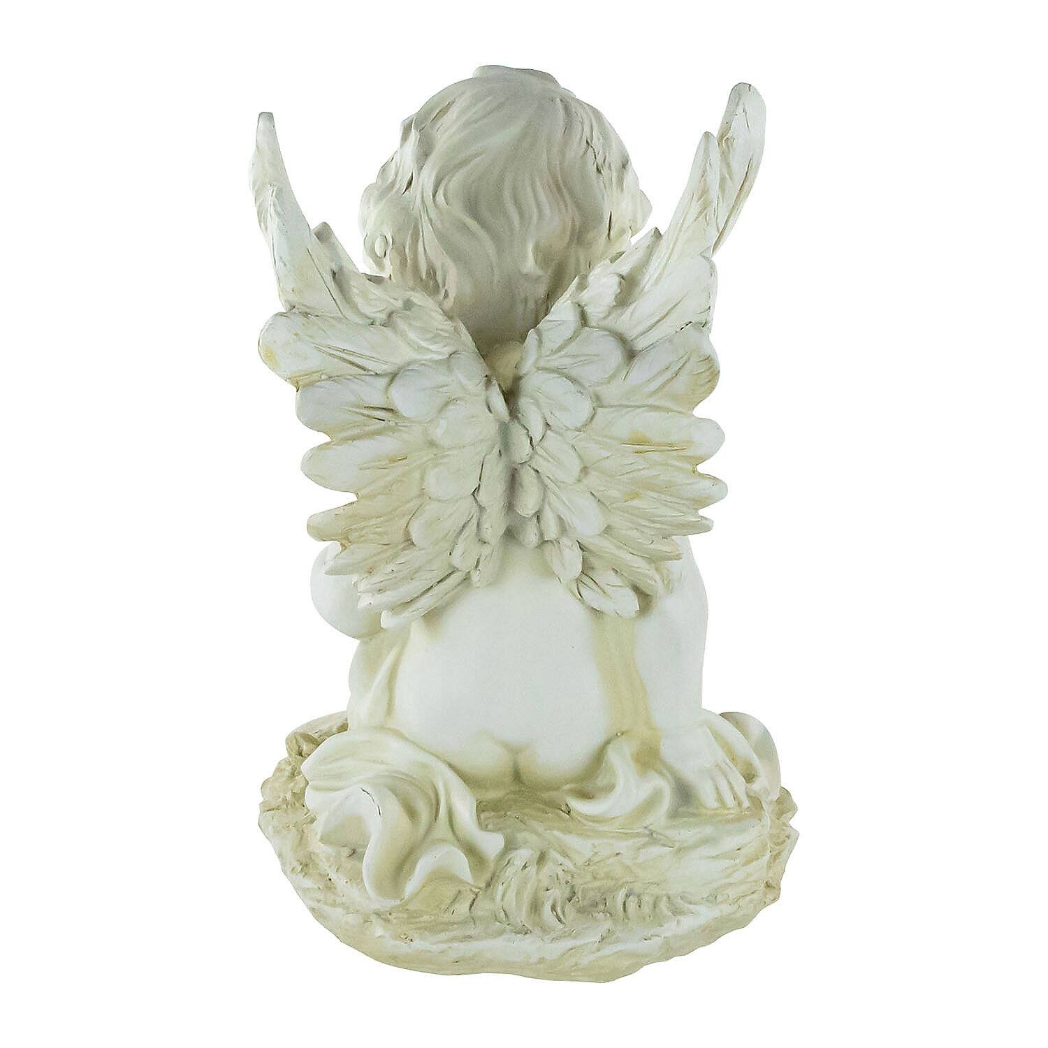 12" Sitting Cherub with Book Outdoor Garden Statue