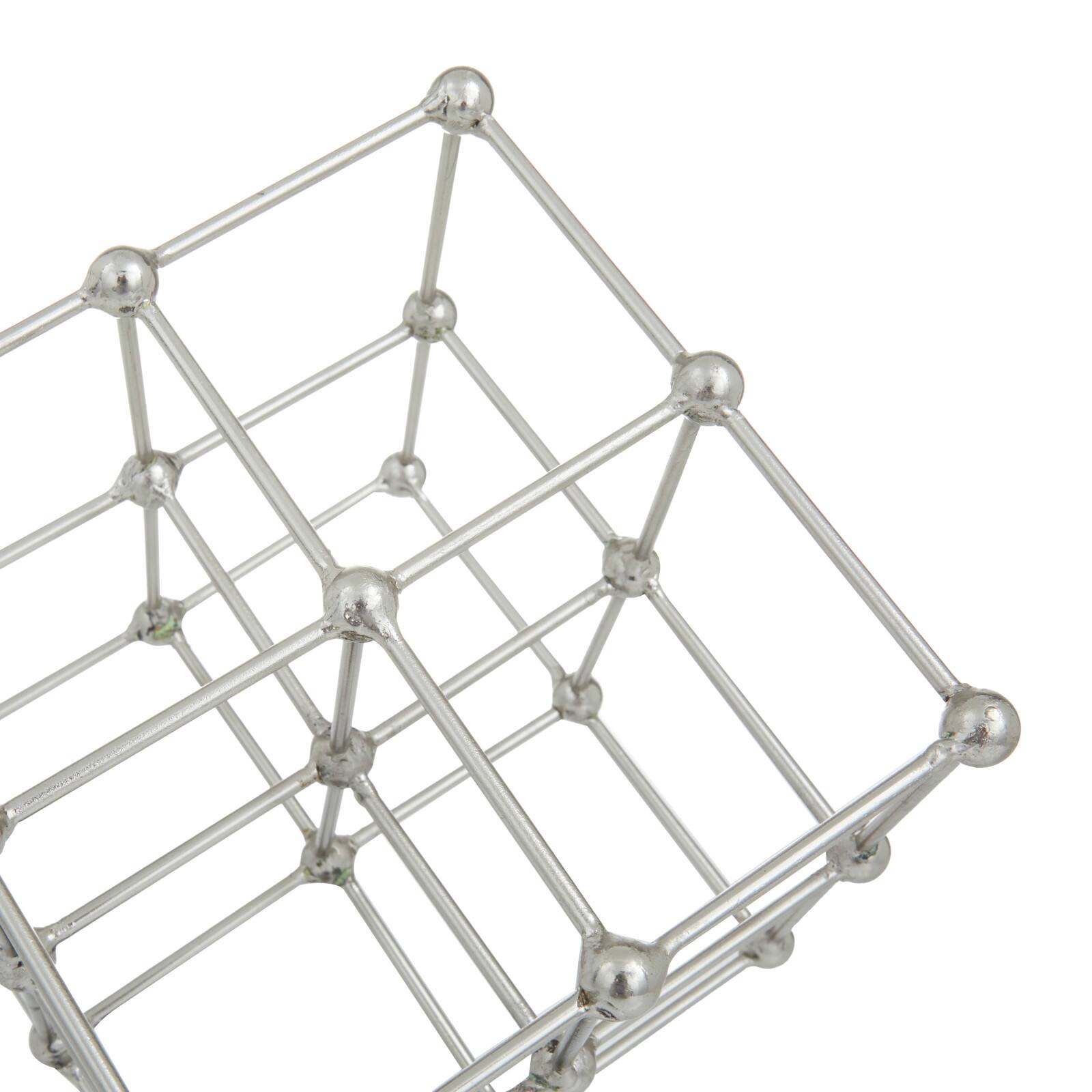 Silver Marble Modern Sculpture, 12" x 9" x 10"