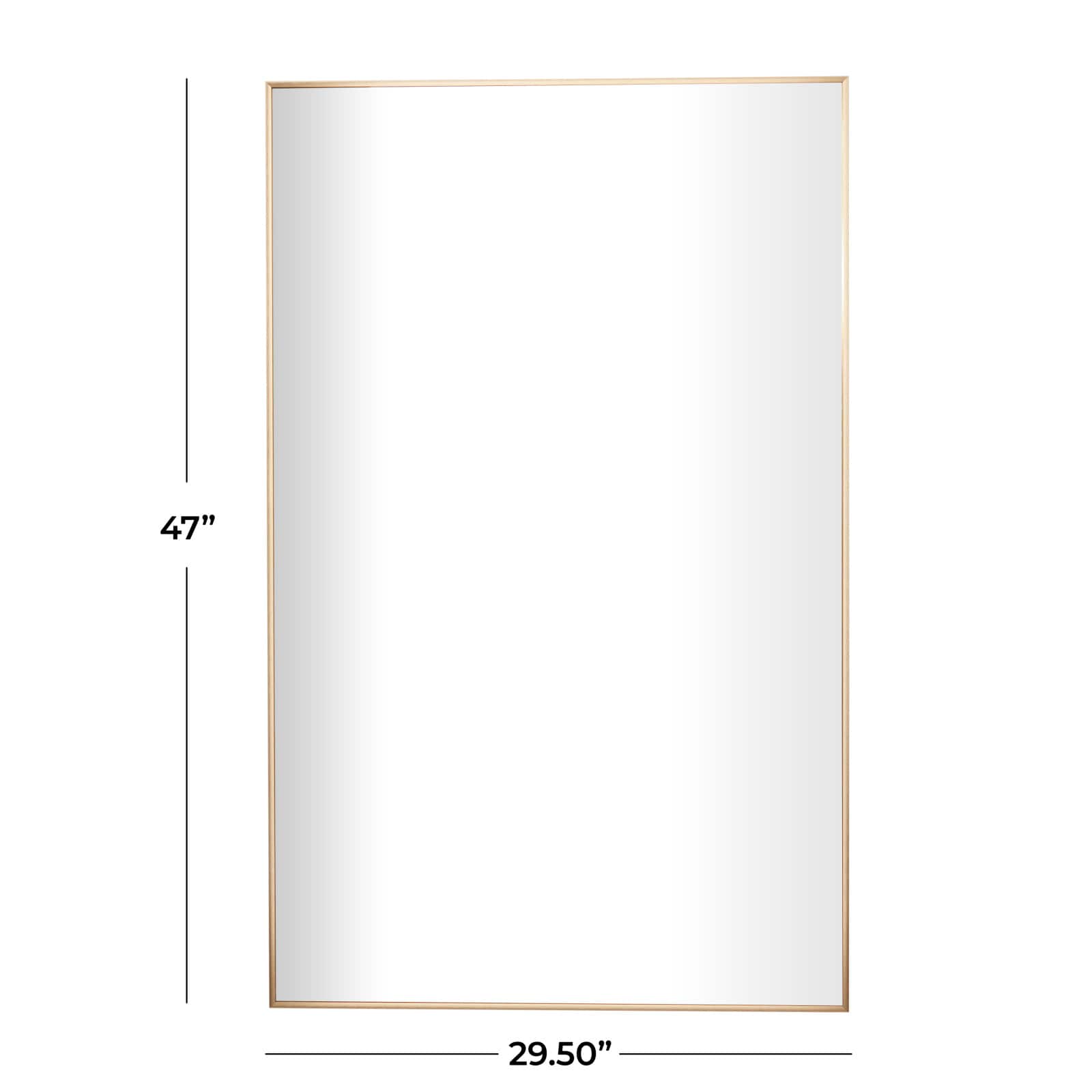 Gold Metal Glam Wall Mirror, 30" x 1" x 47"
