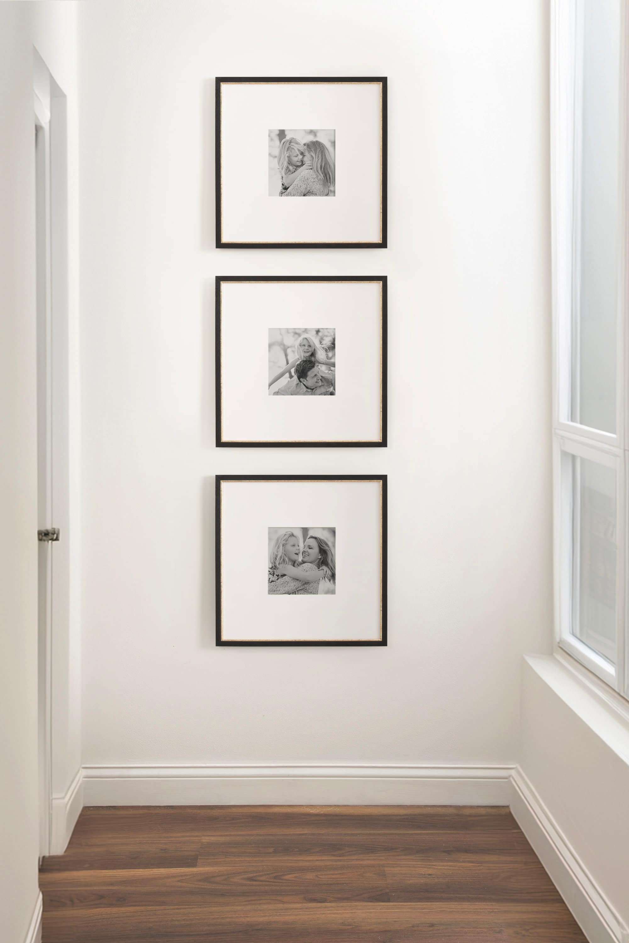 Kate and Laurel Black & Gold Wilbanks Picture Frames with Mat