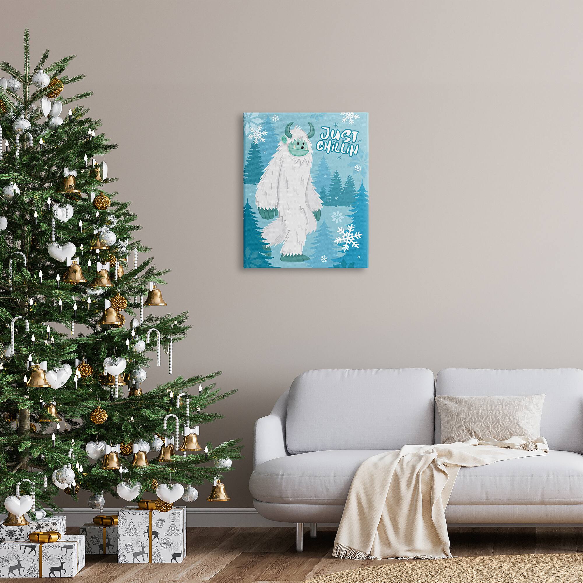 Stupell Industries Just Chillin Funny Winter Yeti Canvas Wall Art