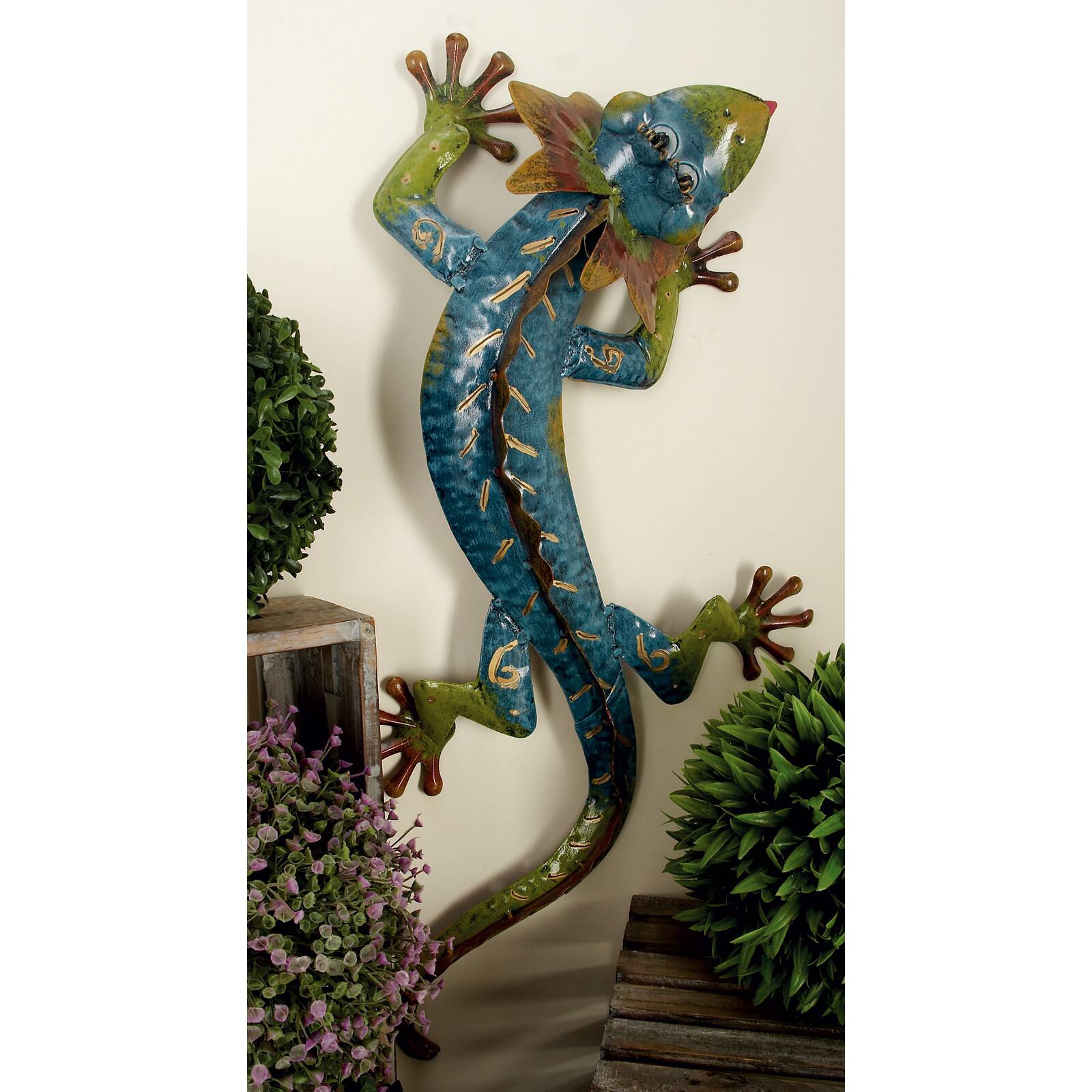 Green Metal Eclectic Wall Decor, 28" x 5"