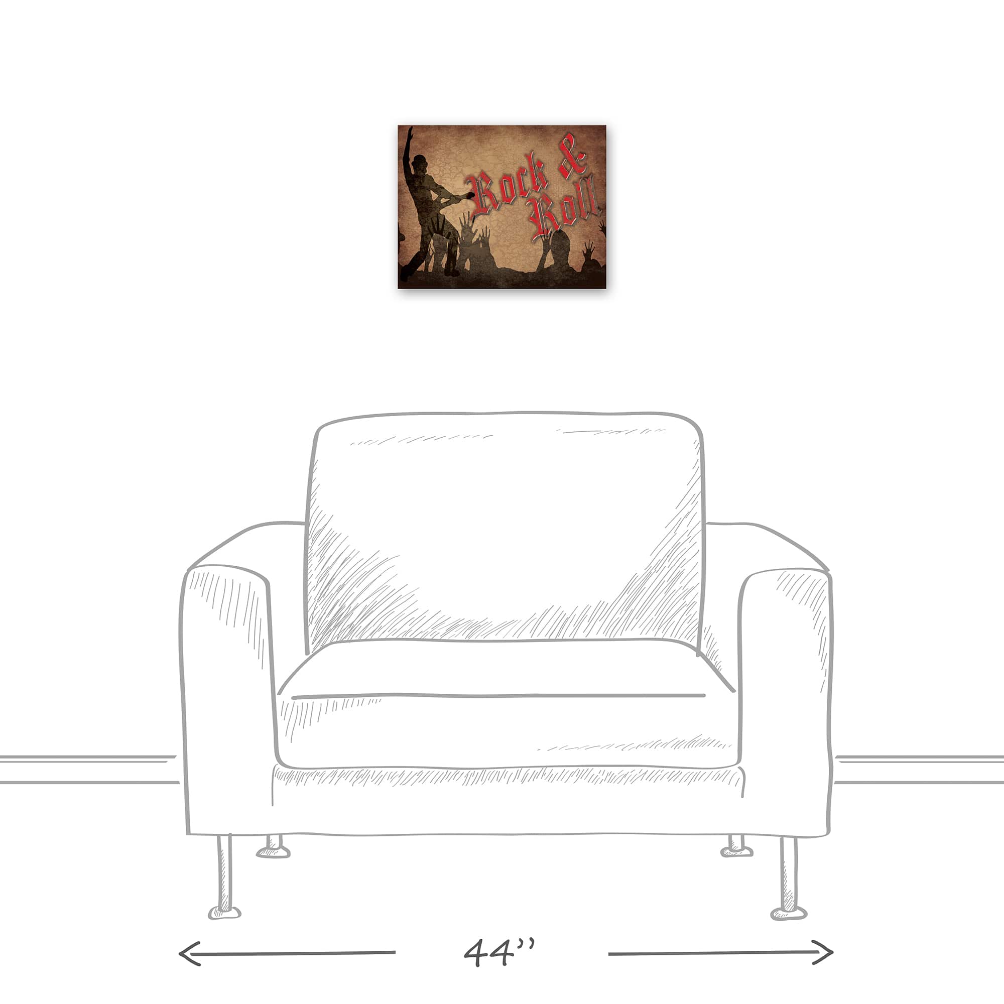 Rock And Roll Band 14" x 11" Canvas Wall Art