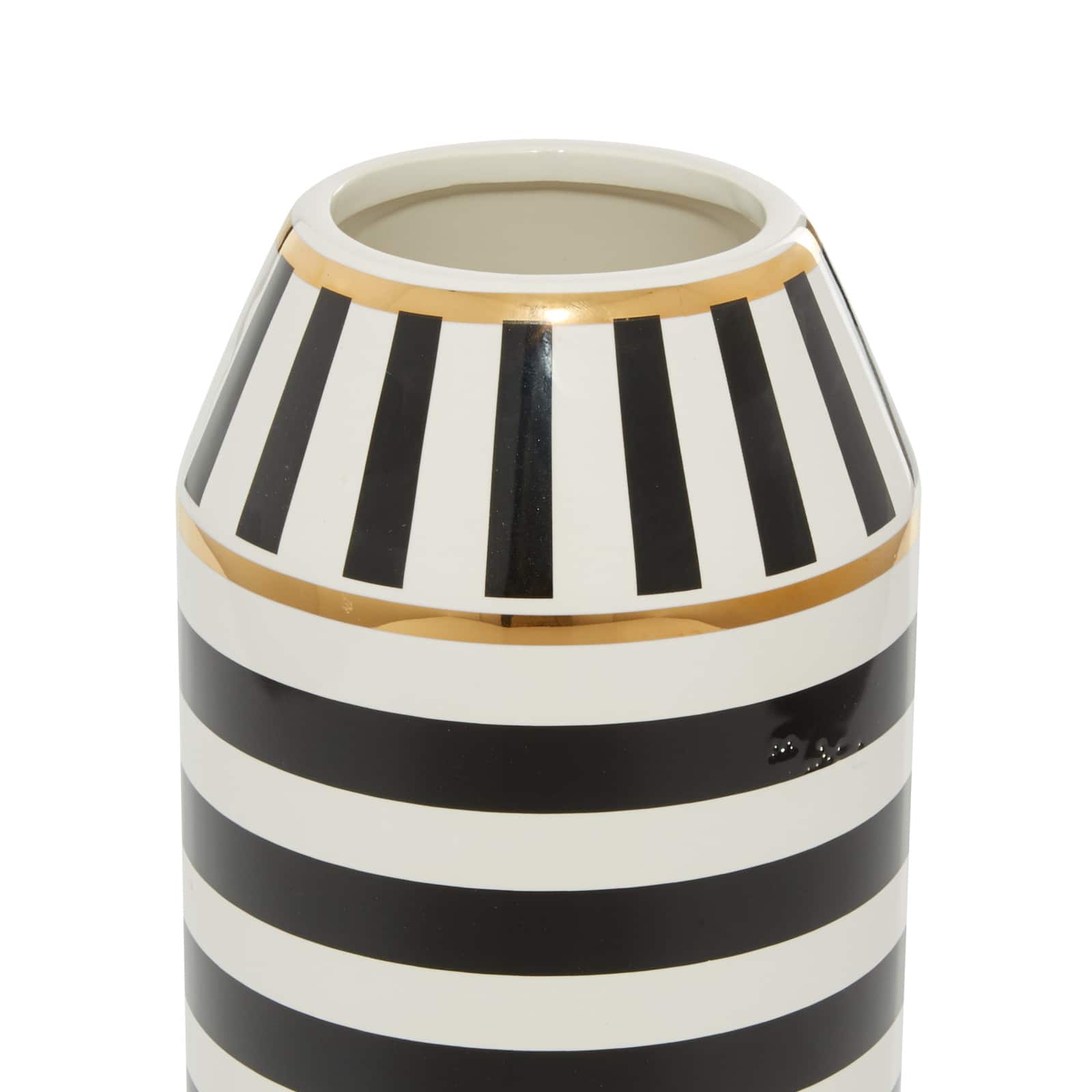 Black Ceramic Modern Vase, 13" x 5" x 5"