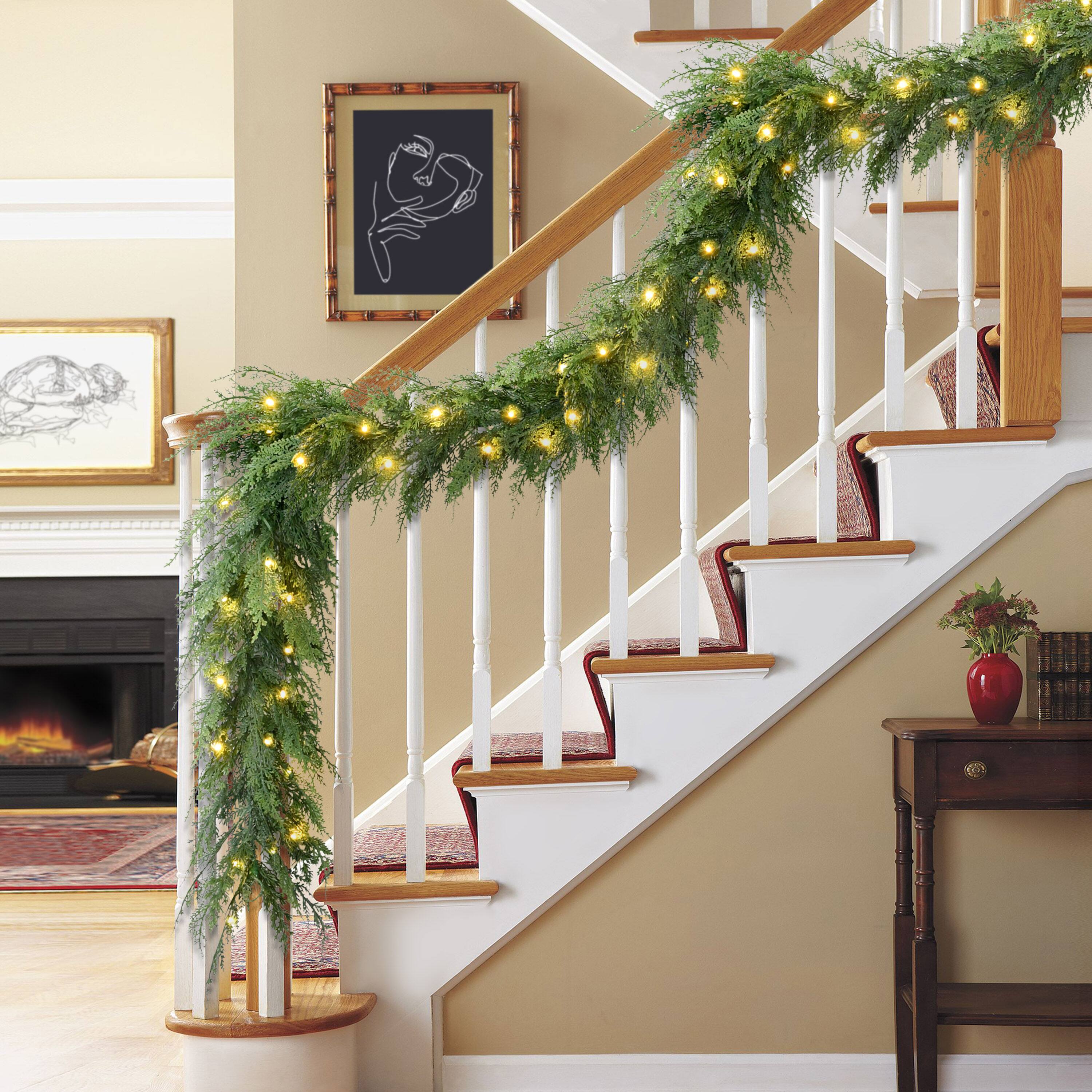 9ft. Pre-Lit Cedar Garland with Twinkle Rice Lights