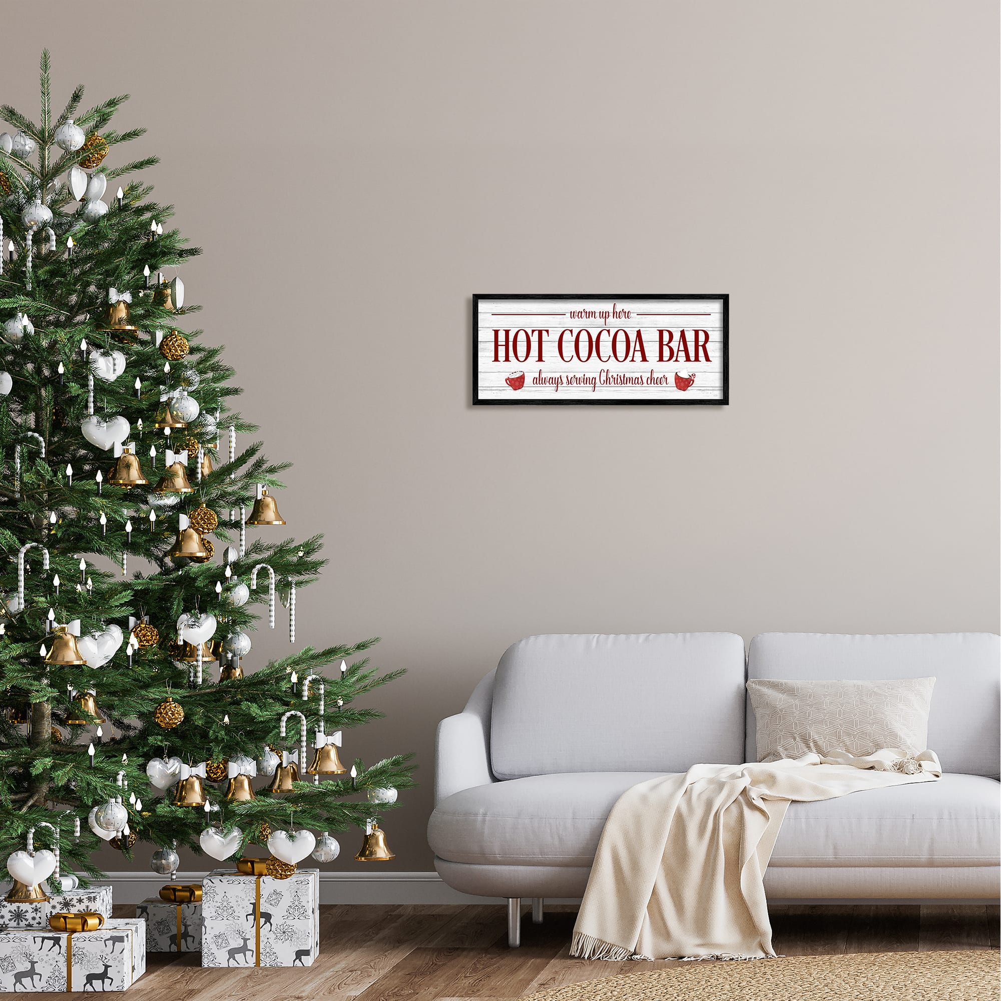 Stupell Industries Hot Cocoa Bar Winter Beverage Framed Giclee Art