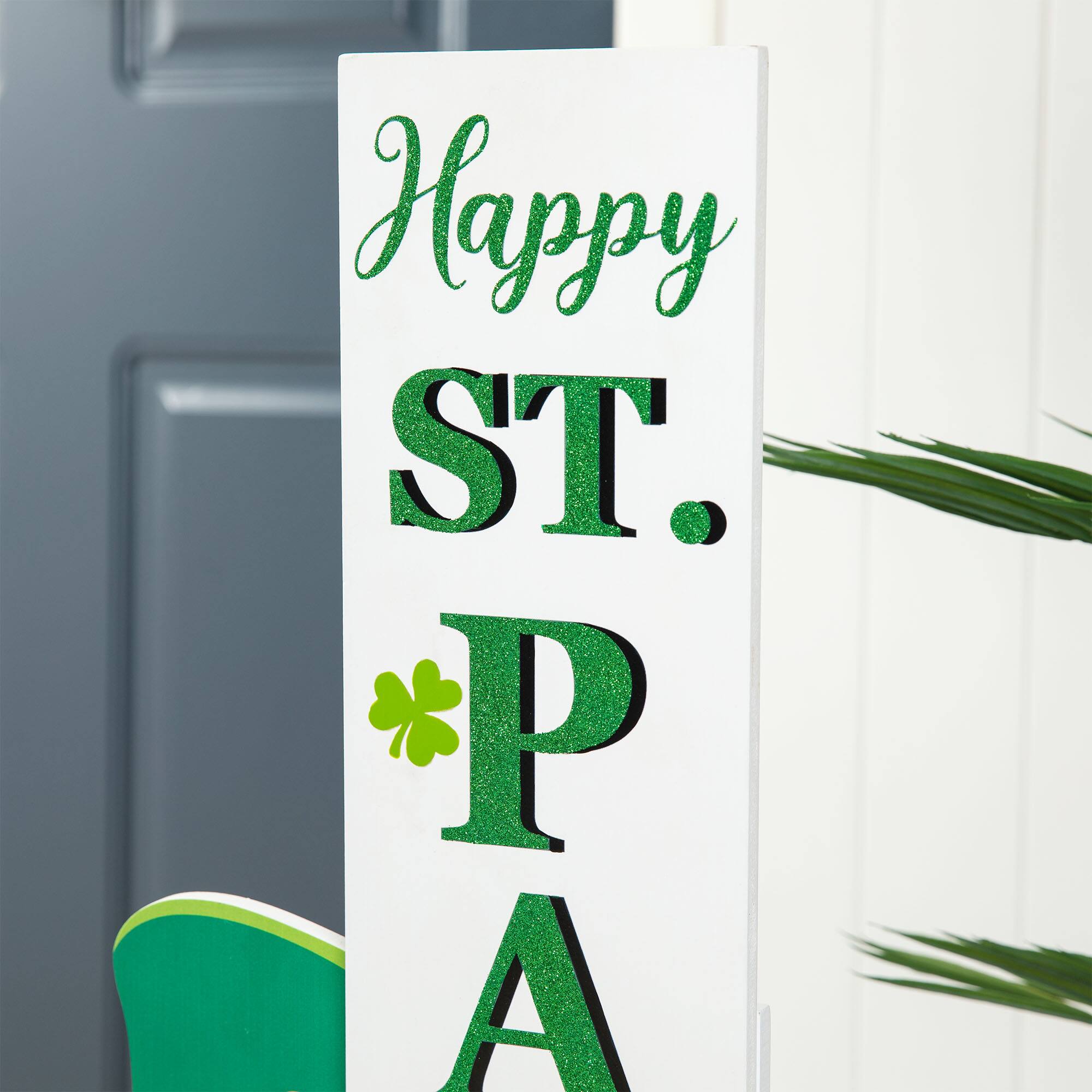 Glitzhome® 36" Wooden Leprechaun Happy St. Patrick's Day Porch Décor