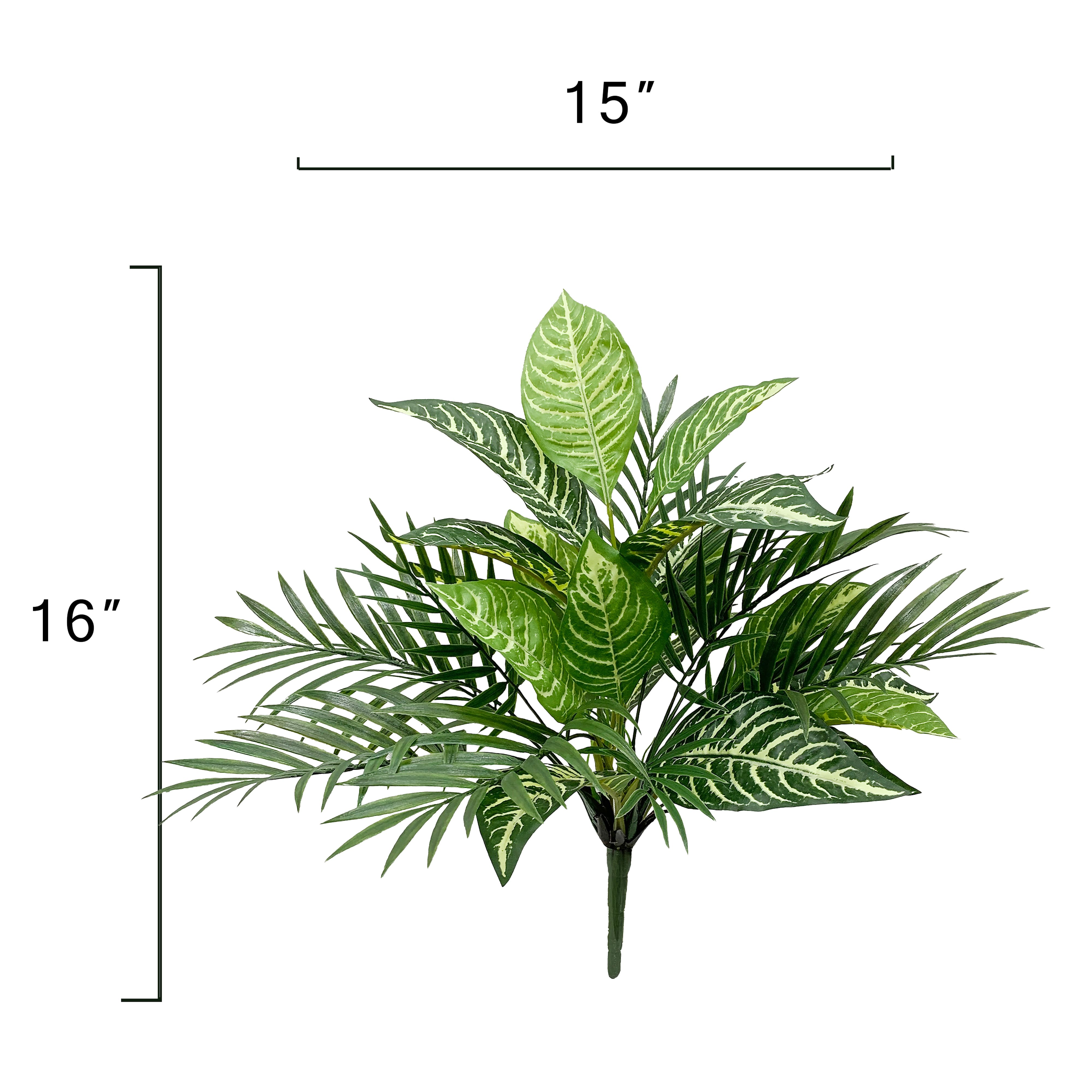 18" Green Zebra Palm Mix Bush by Ashland®