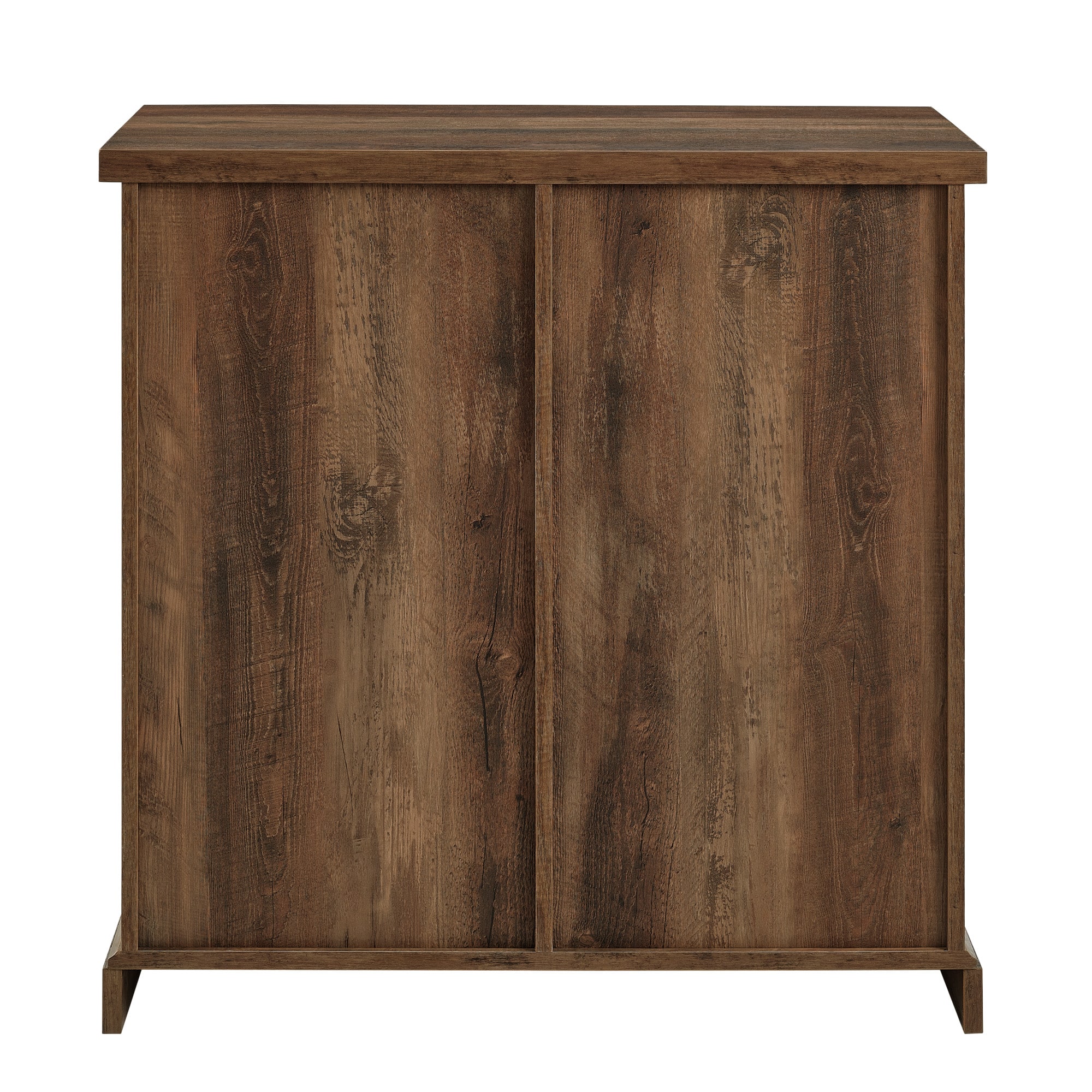Walker Edison 32" Reclaimed Barnwood Sliding Grooved Door Modern Accent Cabinet