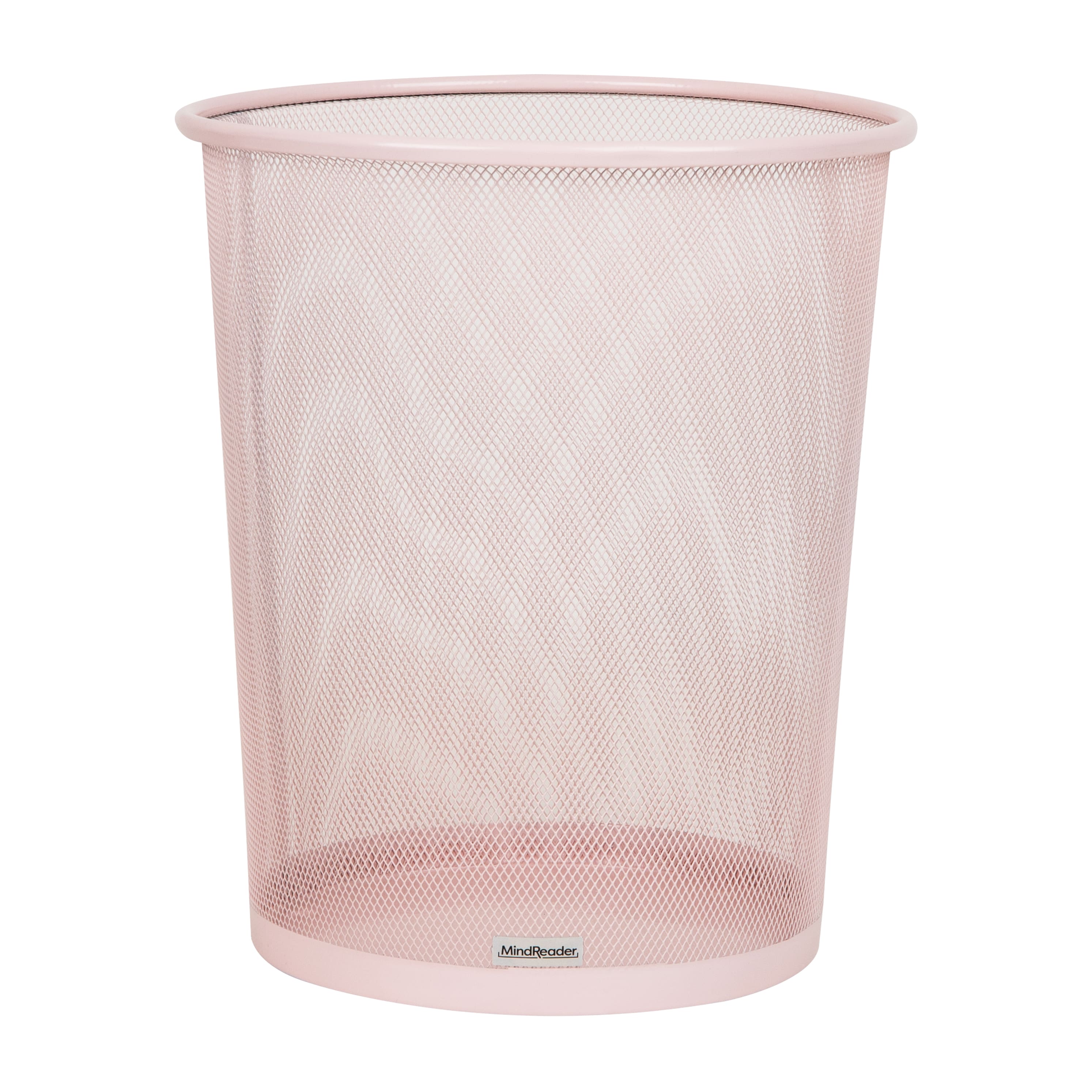 Mind Reader Garbage Round Metal Mesh Waste Basket Recycling Bin