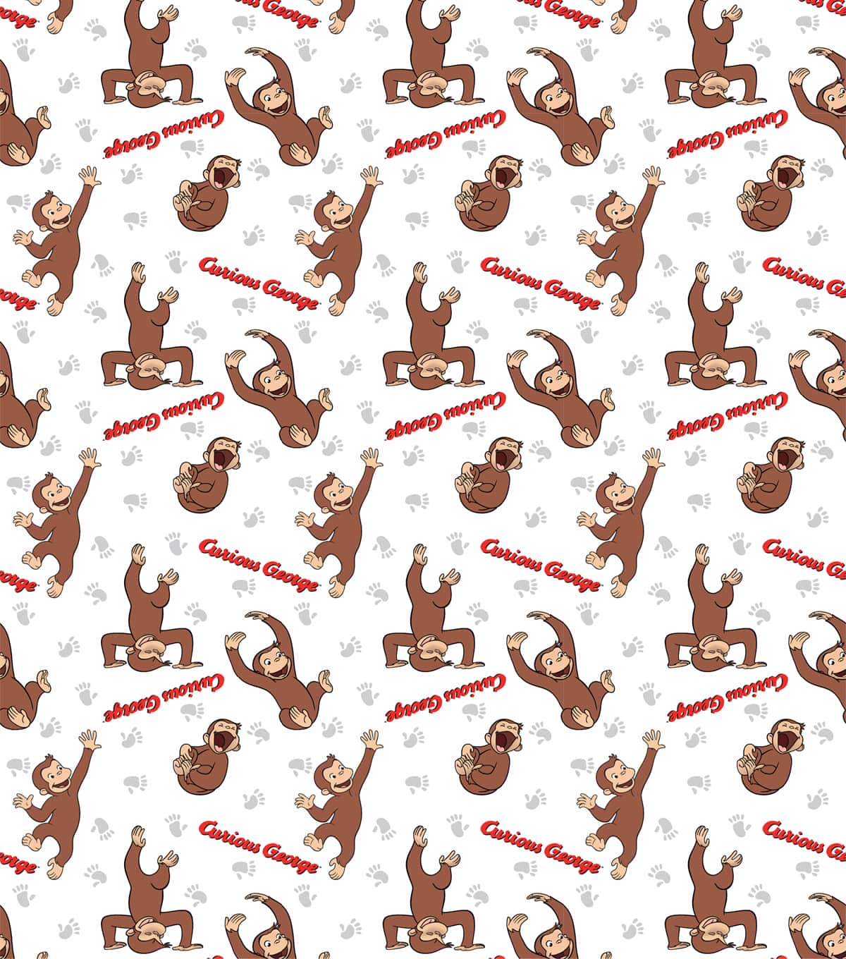 Universal Studios™ Curious George Footprint Cotton Fabric