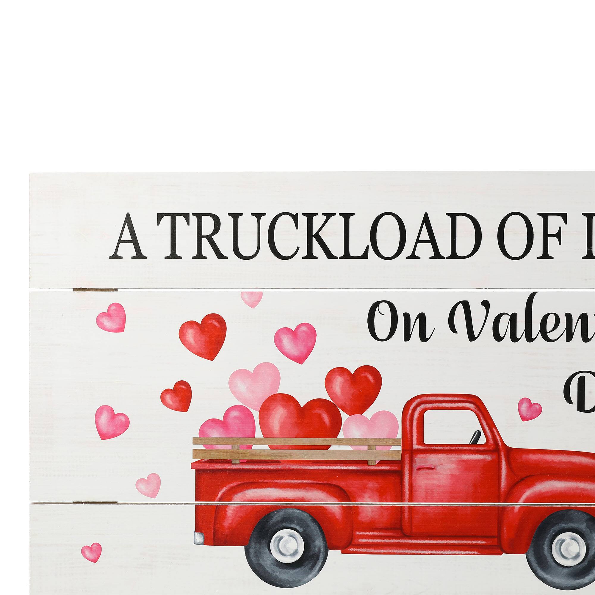 Glitzhome® 24" Wooden Valentine's Truck Wall Sign
