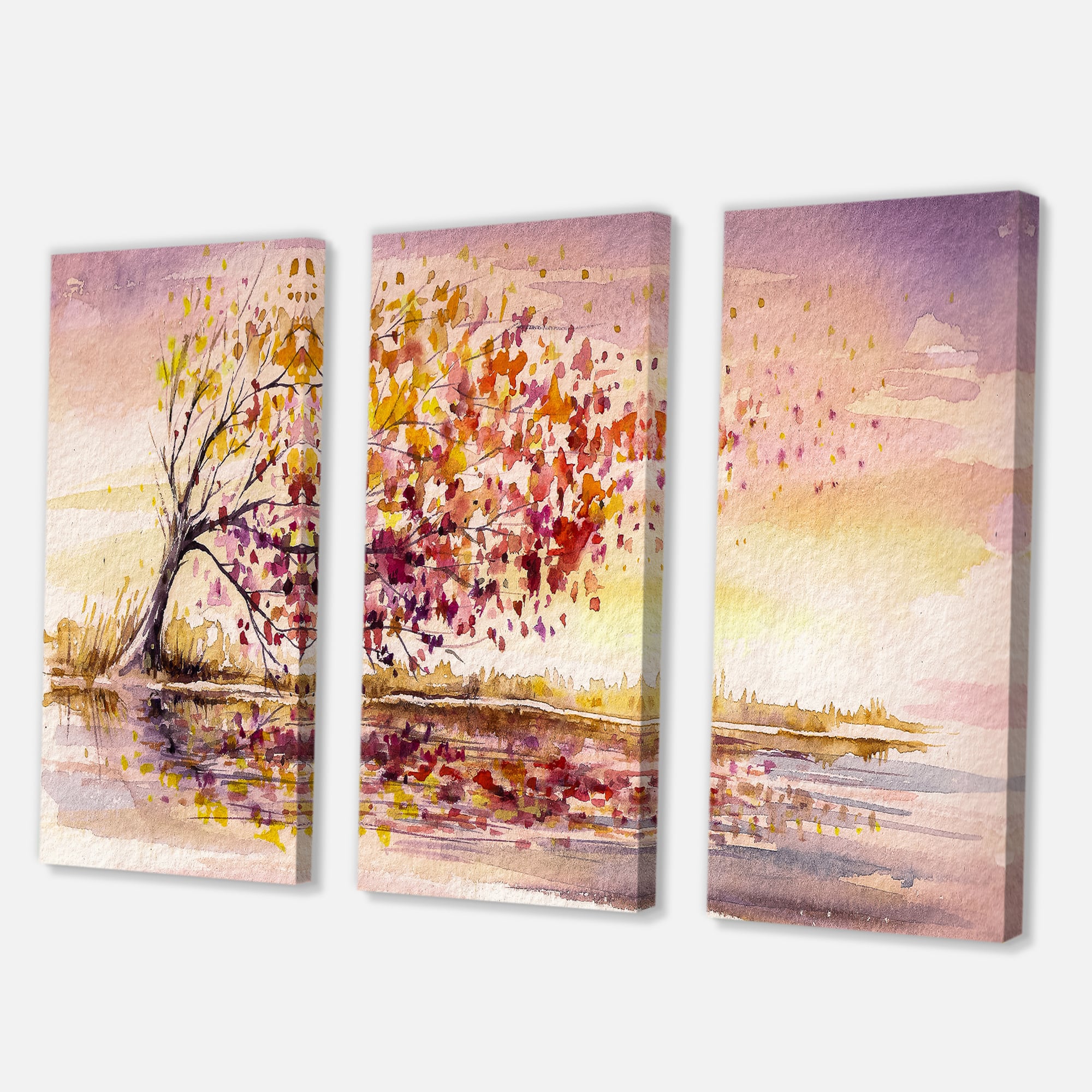 Designart - Yellow and Orange Autumn Tree