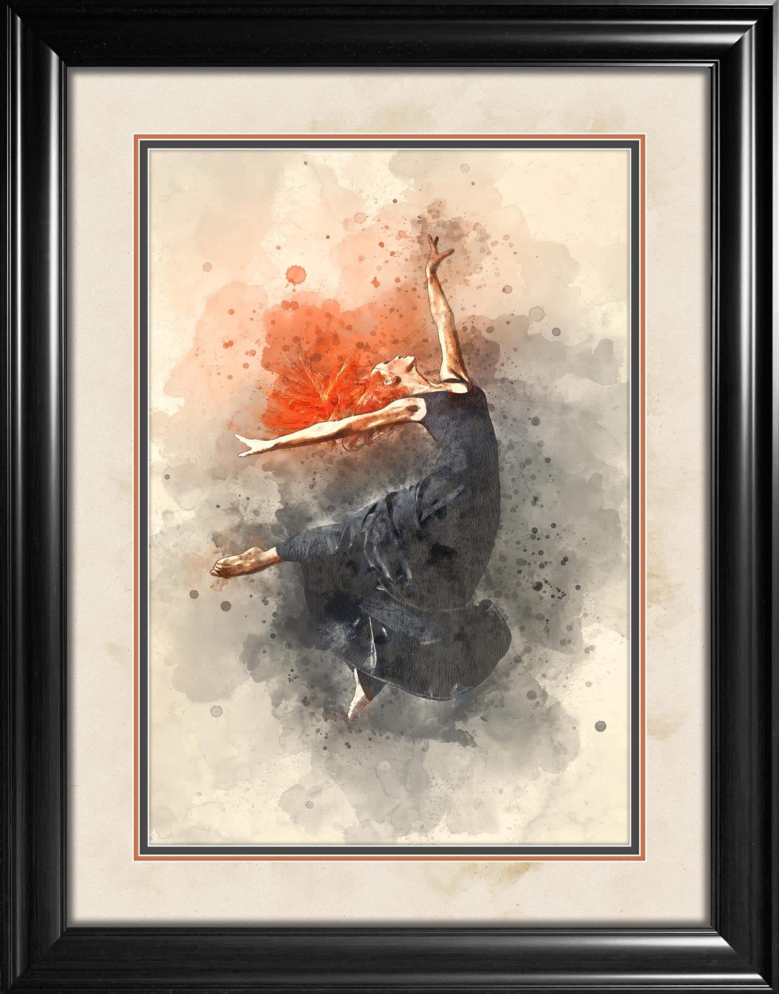 Abstract Dancer Framed Print 28.5" x 36.5"