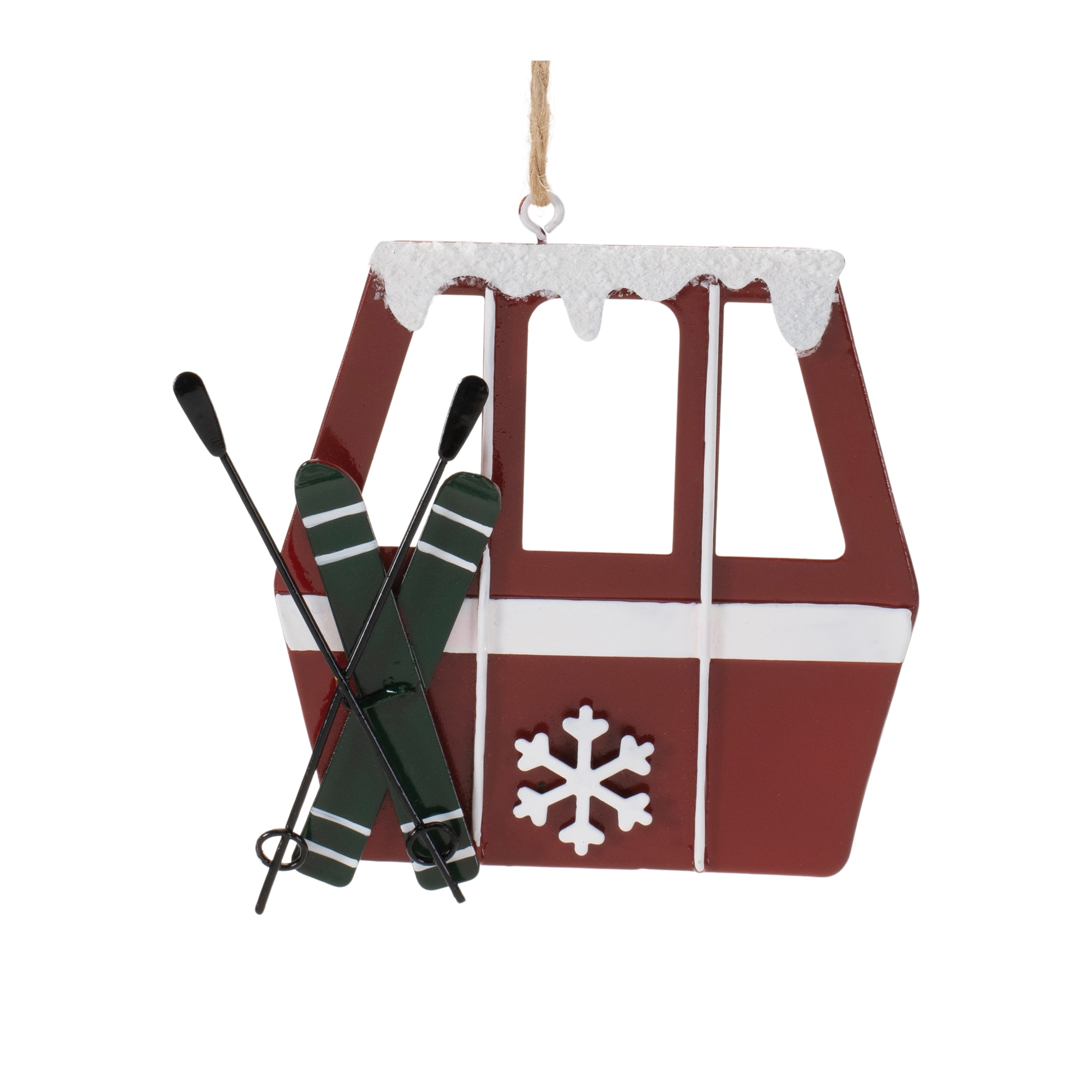 Red & White Metal Gondola Christmas Ornaments, 12ct.
