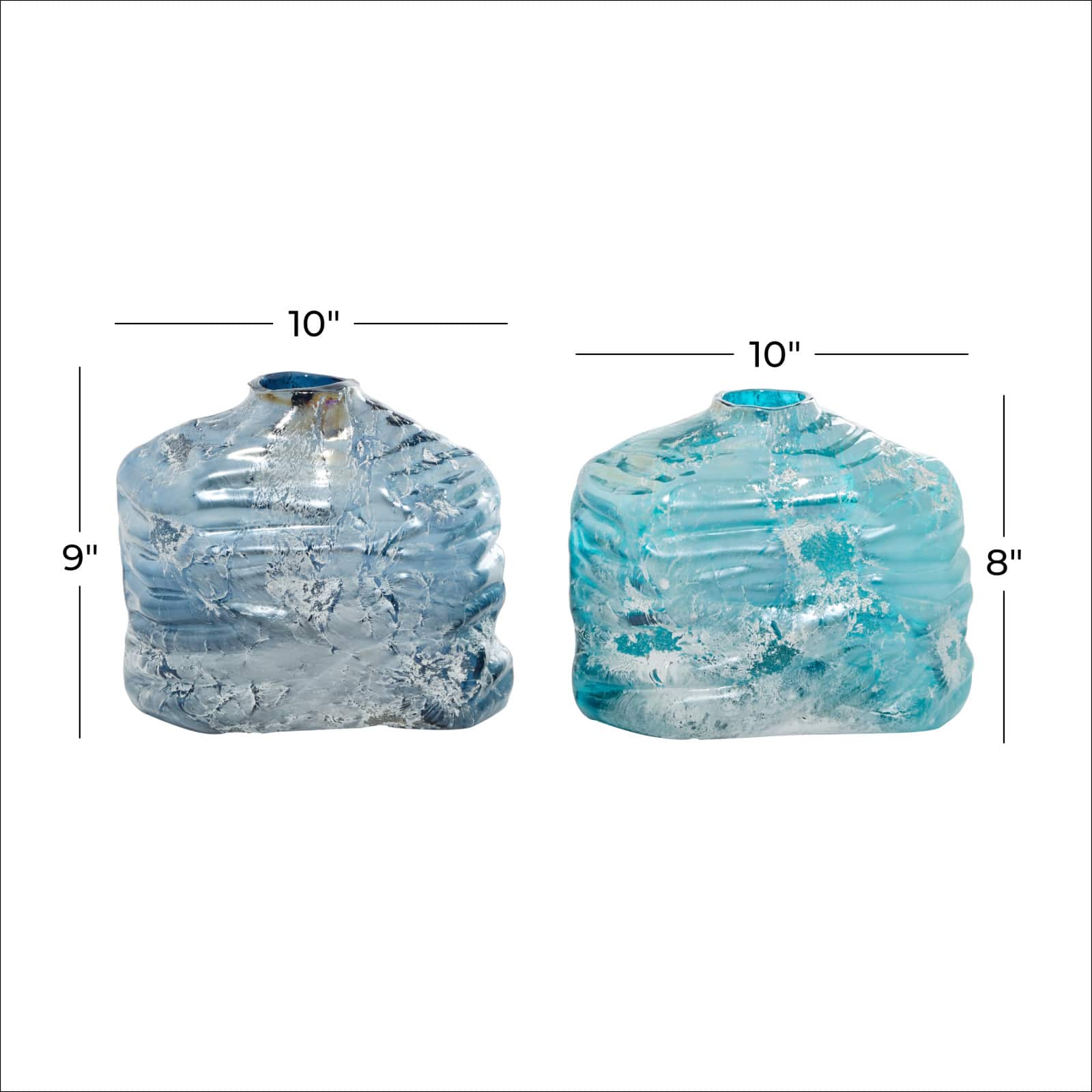 Blue Contemporary Glass Vase Set