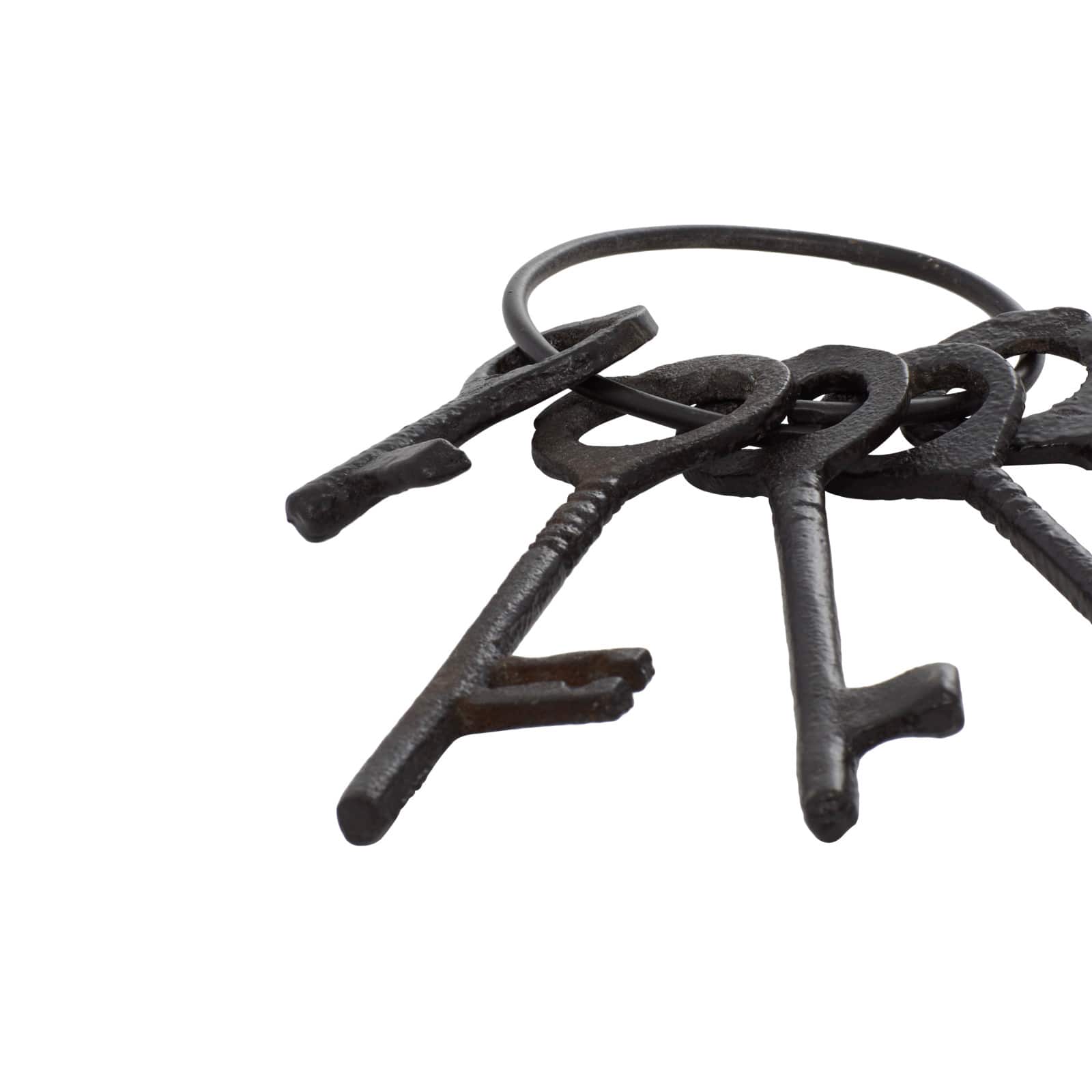 Set of 5" Black Aluminum Industrial Keys, 8" x 3"