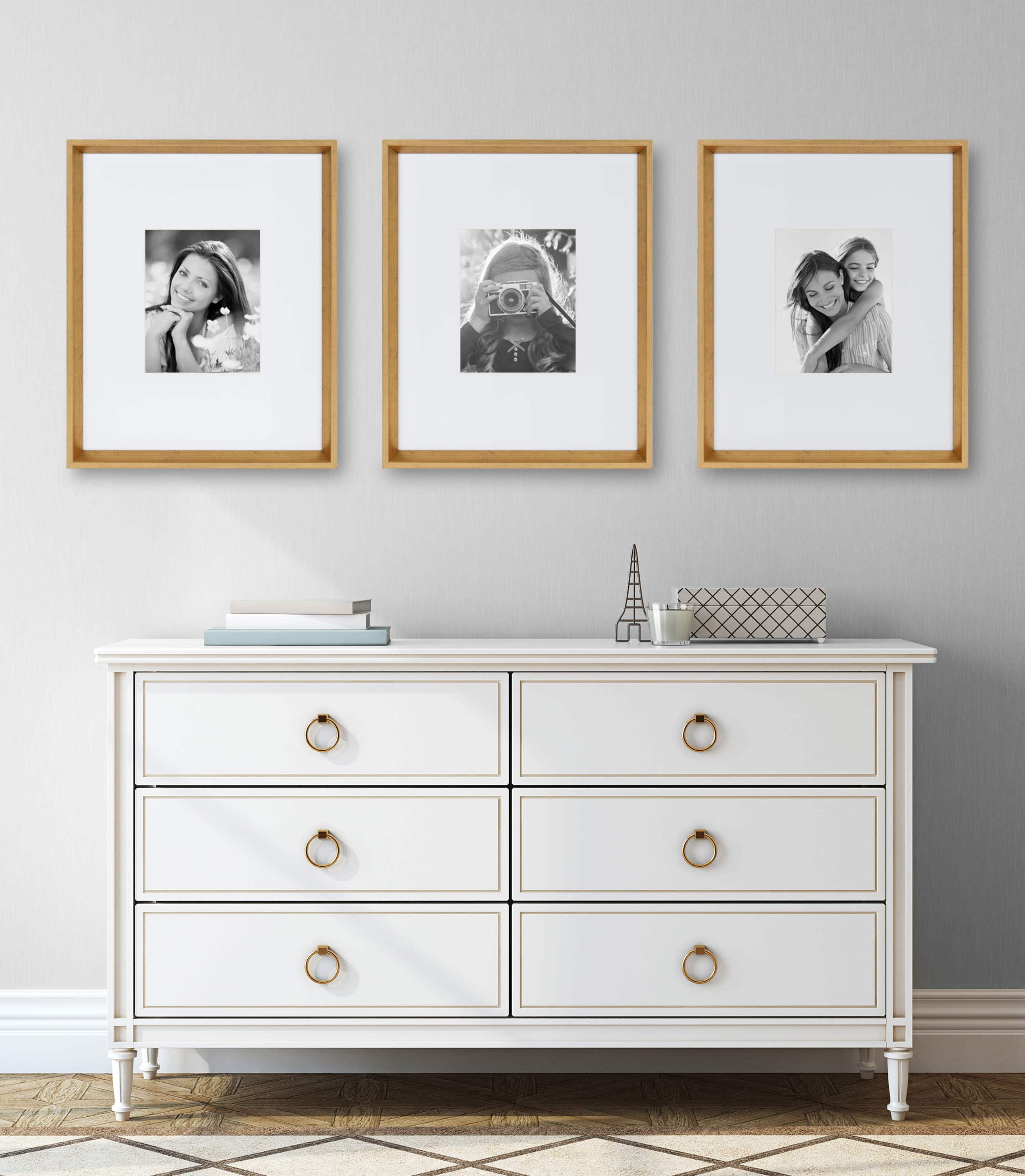 Kate and Laurel 16" x 20" Calter Photo Frames with 8" x 10" Mat, 3ct.