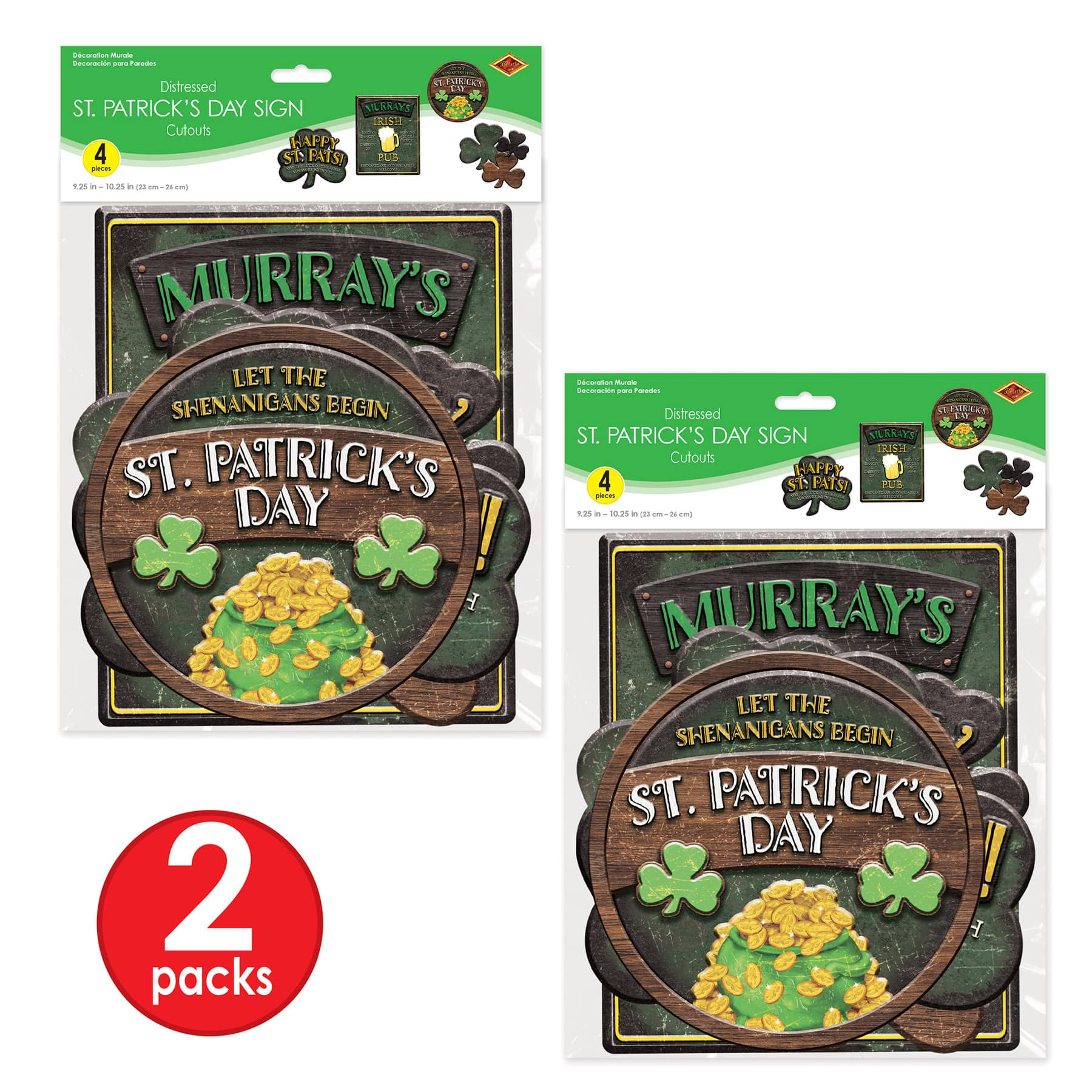 Beistle St. Patrick's Day Sign Cutouts Set