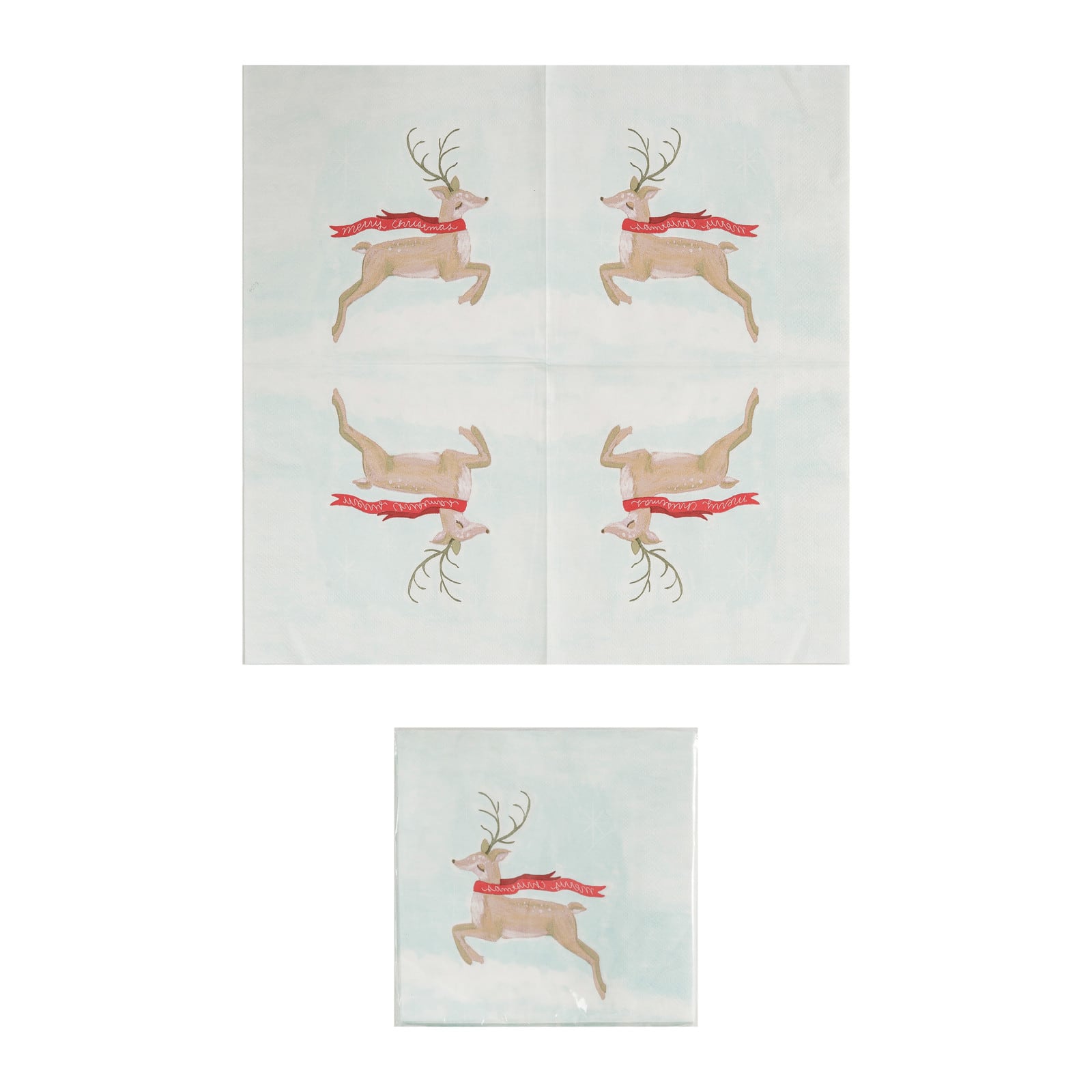 Hello Honey® 6.5" Merry Christmas Reindeer Scarf Paper Napkins, 50ct.