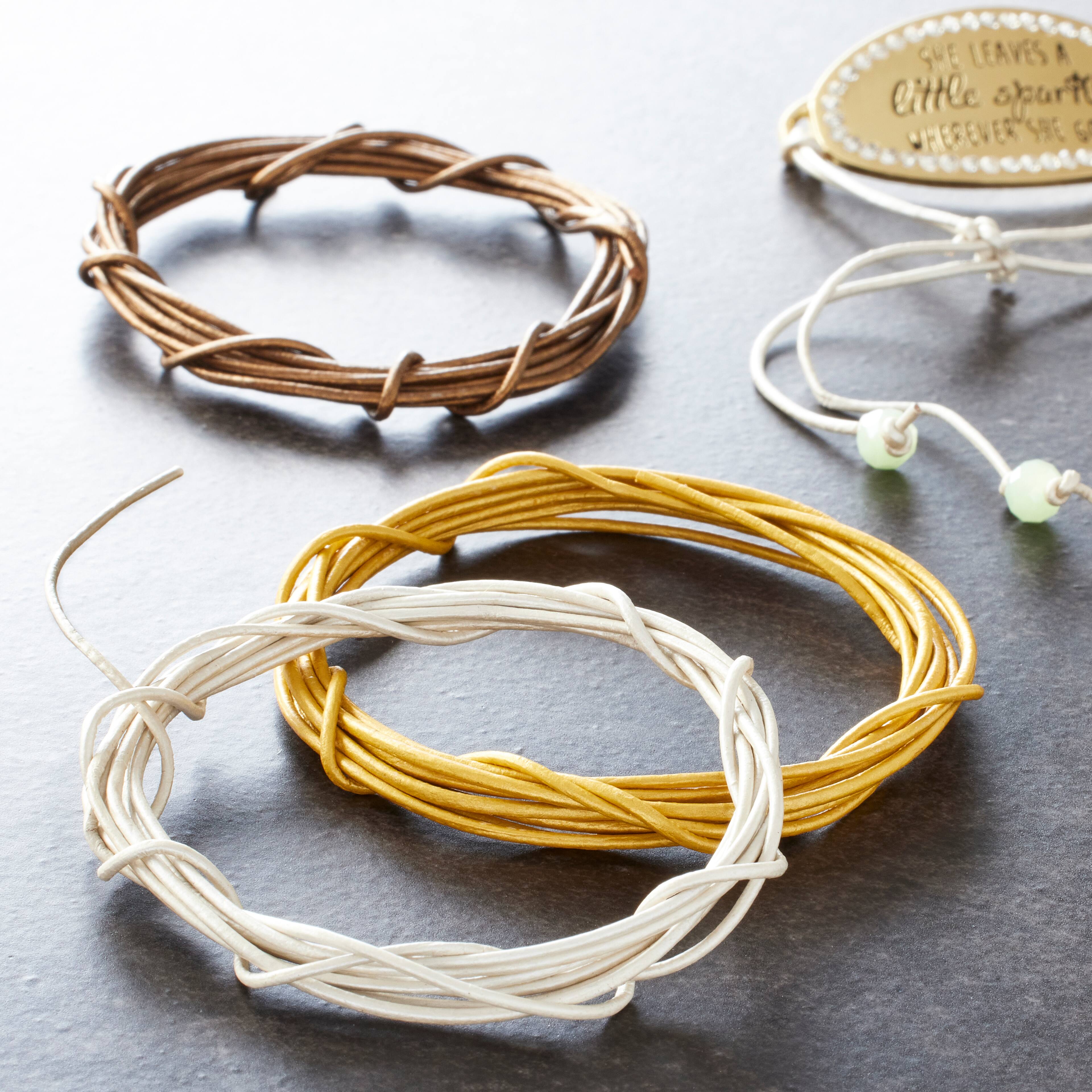 12 Packs: 1mm Metallic Round Leather Cording Pack by Bead Landing™