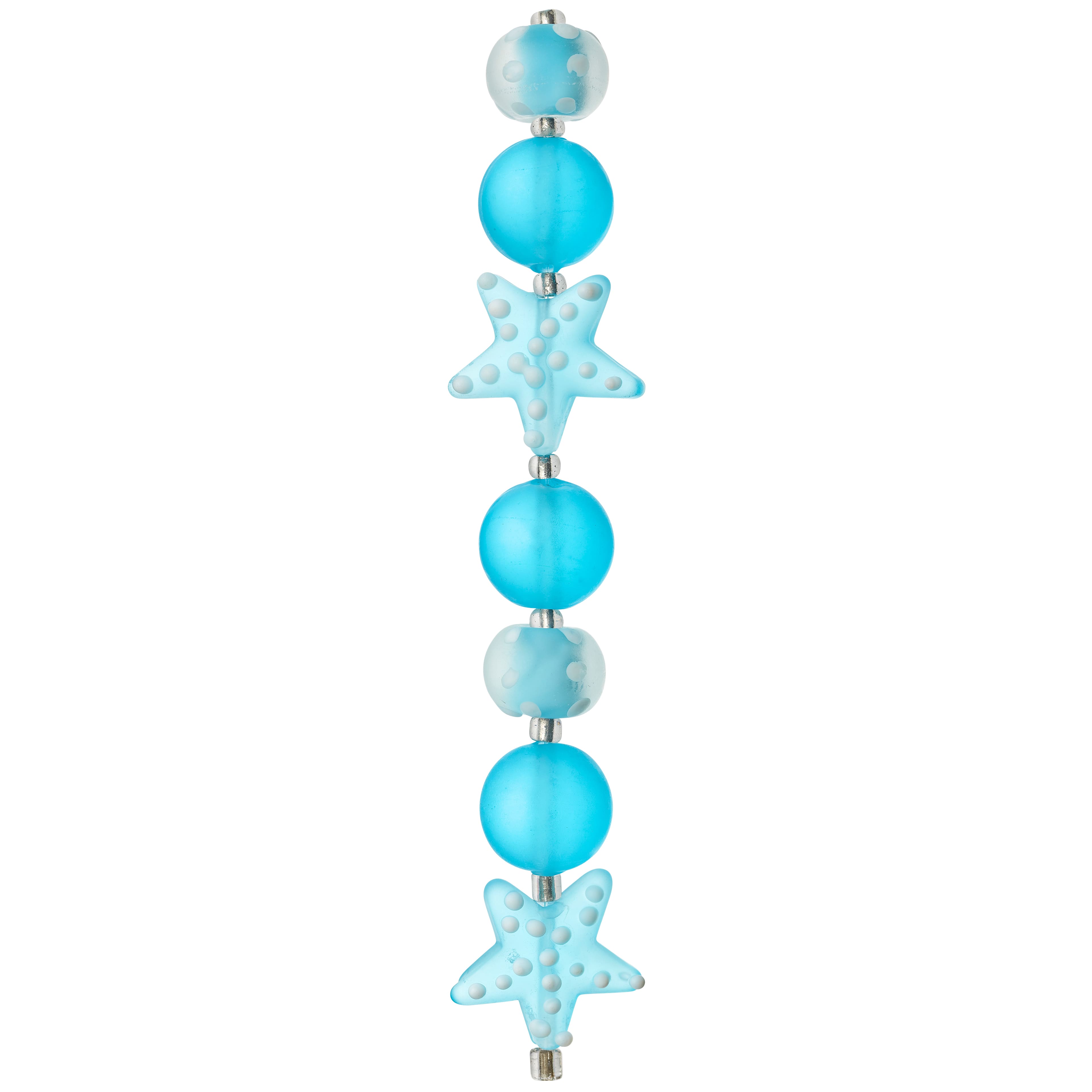 12 Pack: Blue Glass Starfish Mix Beads by Bead Landing™