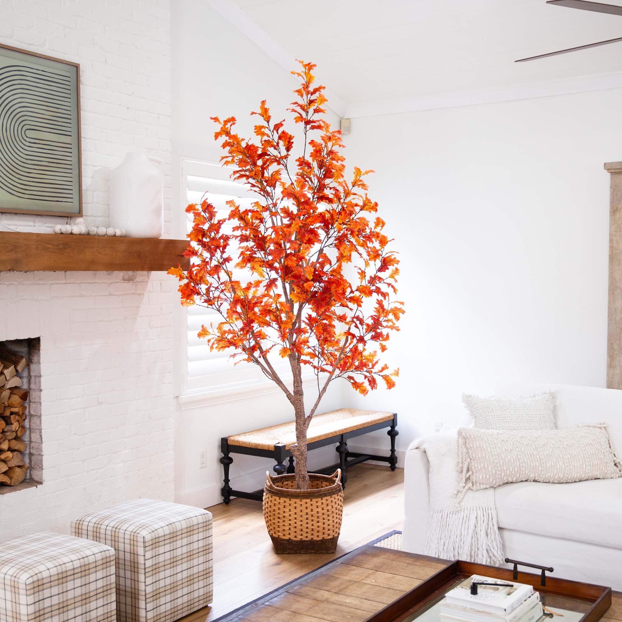 9ft. Potted Artificial Autumn Oak Tree
