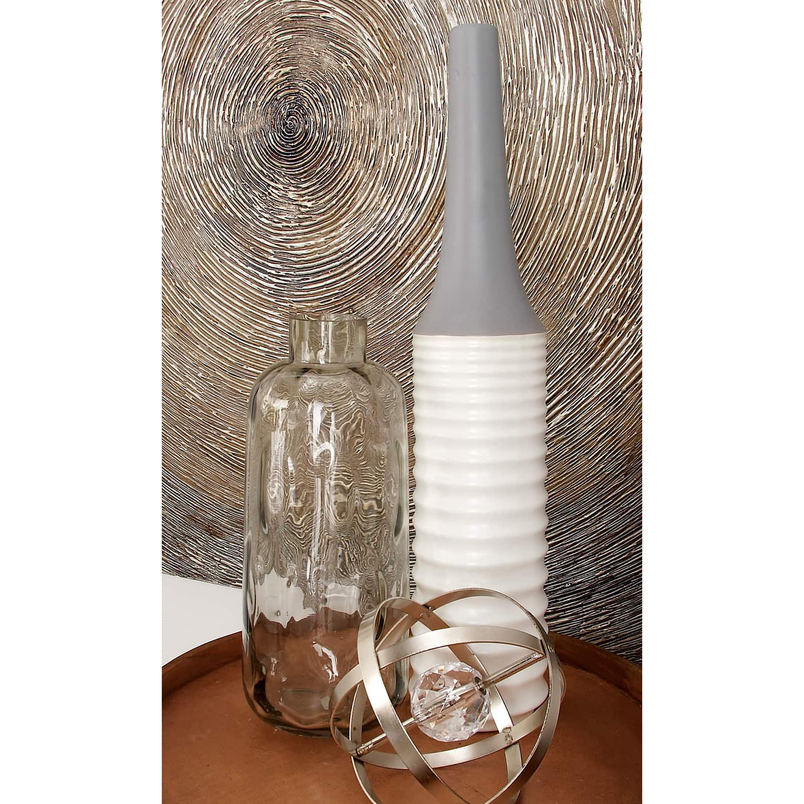 15" Gray Coastal Glass Vase