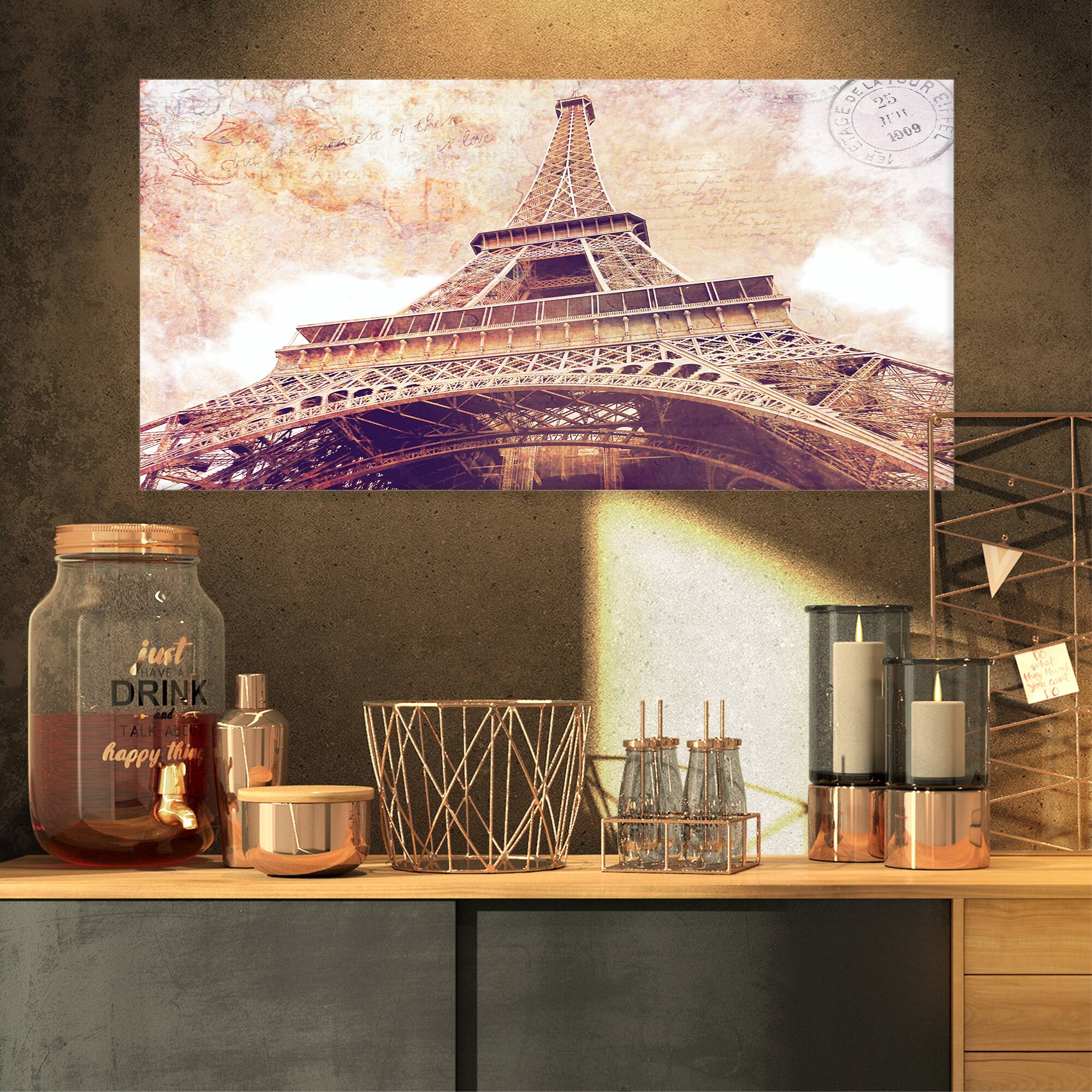 Designart - Paris Paris Eiffel TowerParis Postcard Design