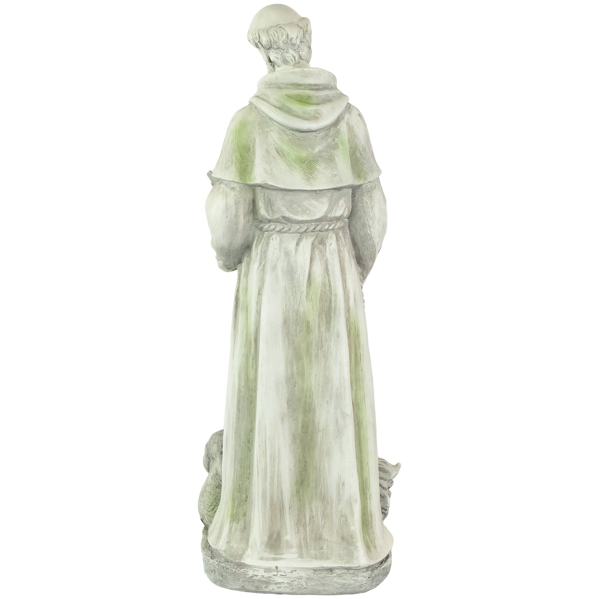 23.5" Religious St. Francis of Assisi Bird Feeder Outdoor Garden Statue