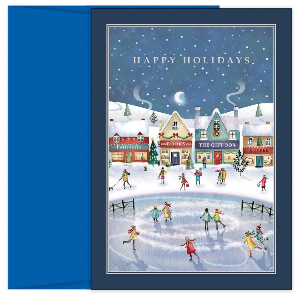 JAM Paper 5" x 7" Holiday Village Cards & Matching Envelopes Set, 18ct.