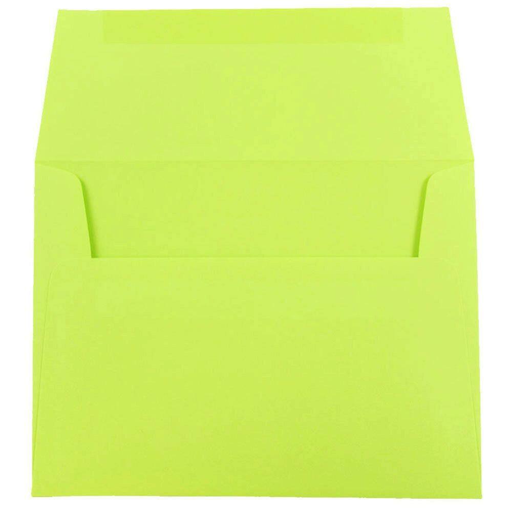 JAM Paper A7 Ultra Lime Green Invitation Envelopes, 50ct.
