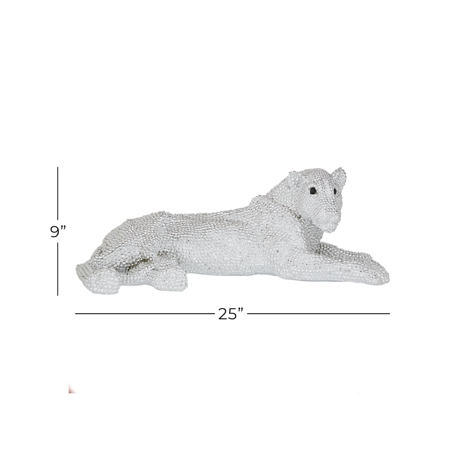 9" White Polystone Leopard Glam Sculpture