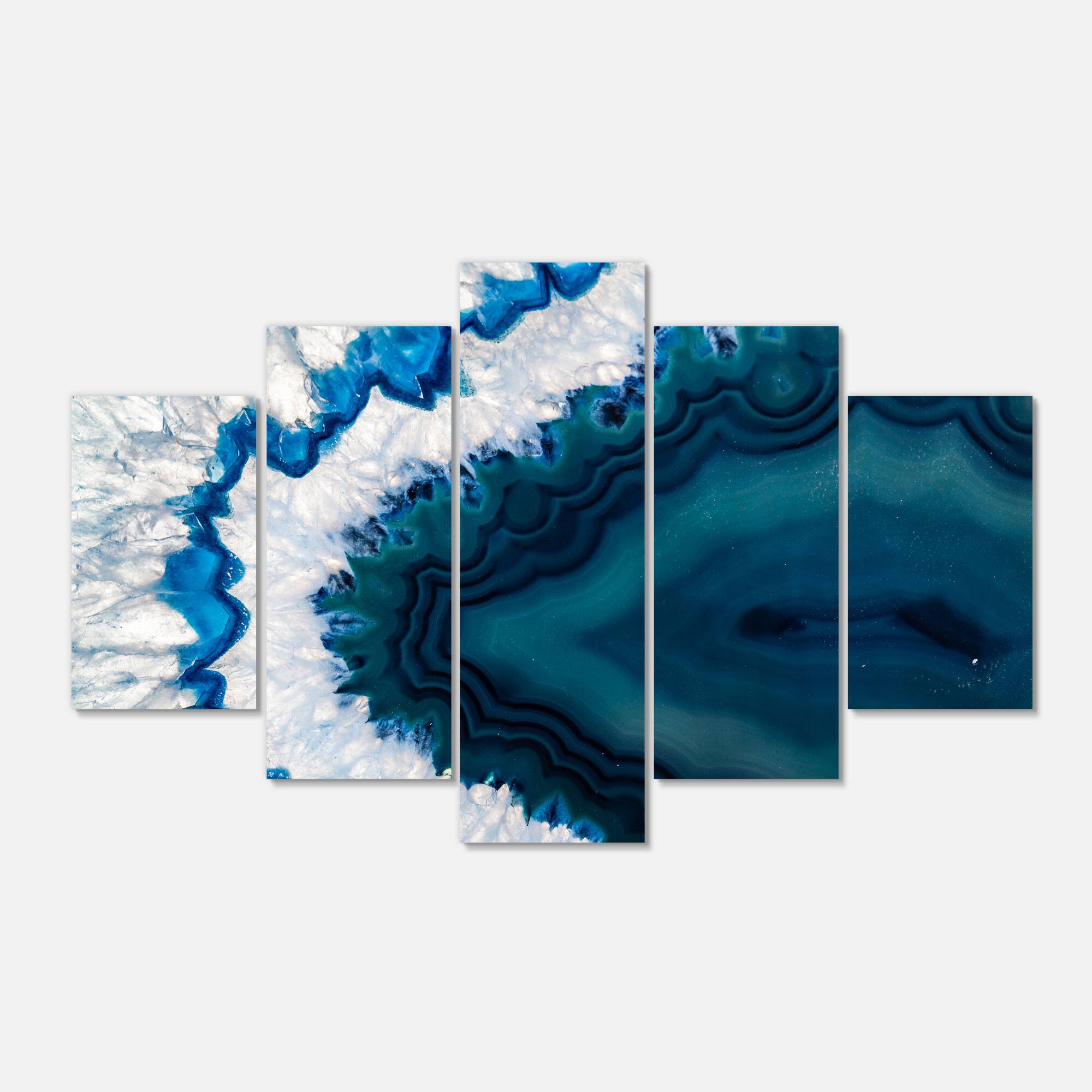 Designart - Blue Brazilian Geode - Contemporary Canvas Wall Art Print