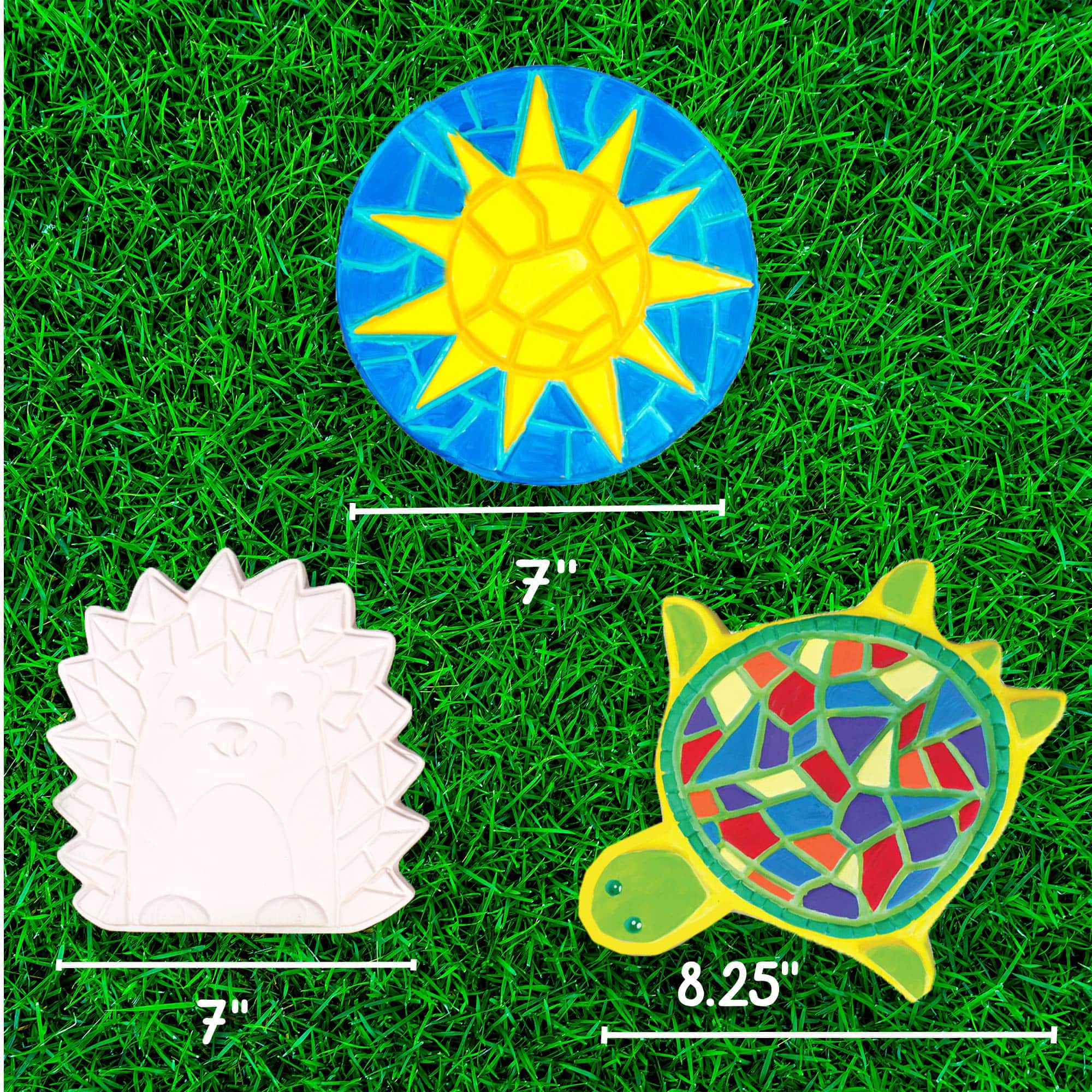 Creative Roots® Paint Your Own Stepping Stones Multipack with Turtle, Hedgehog & Sun Stepping Stones